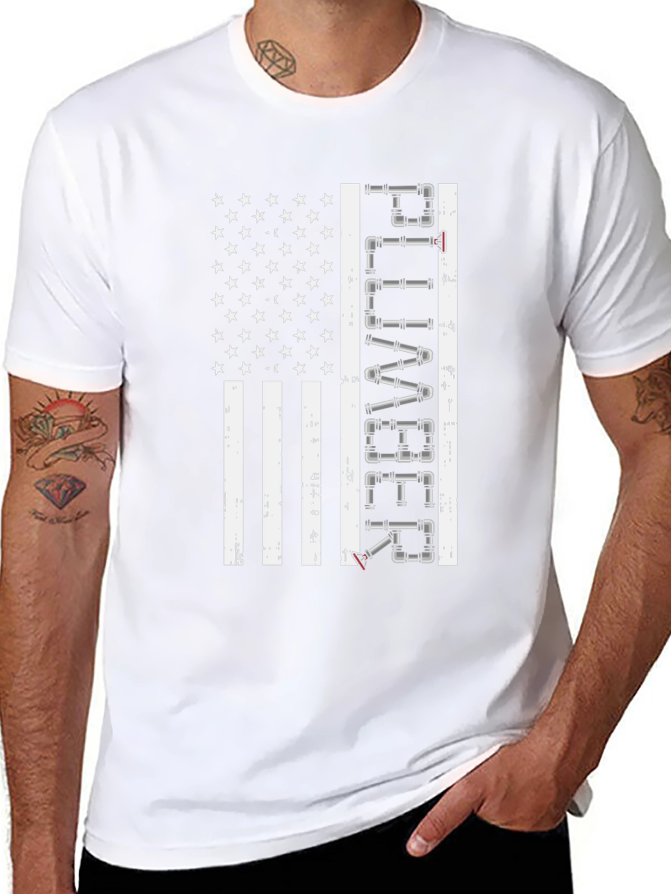 Plumber American Flag Graphic Tee