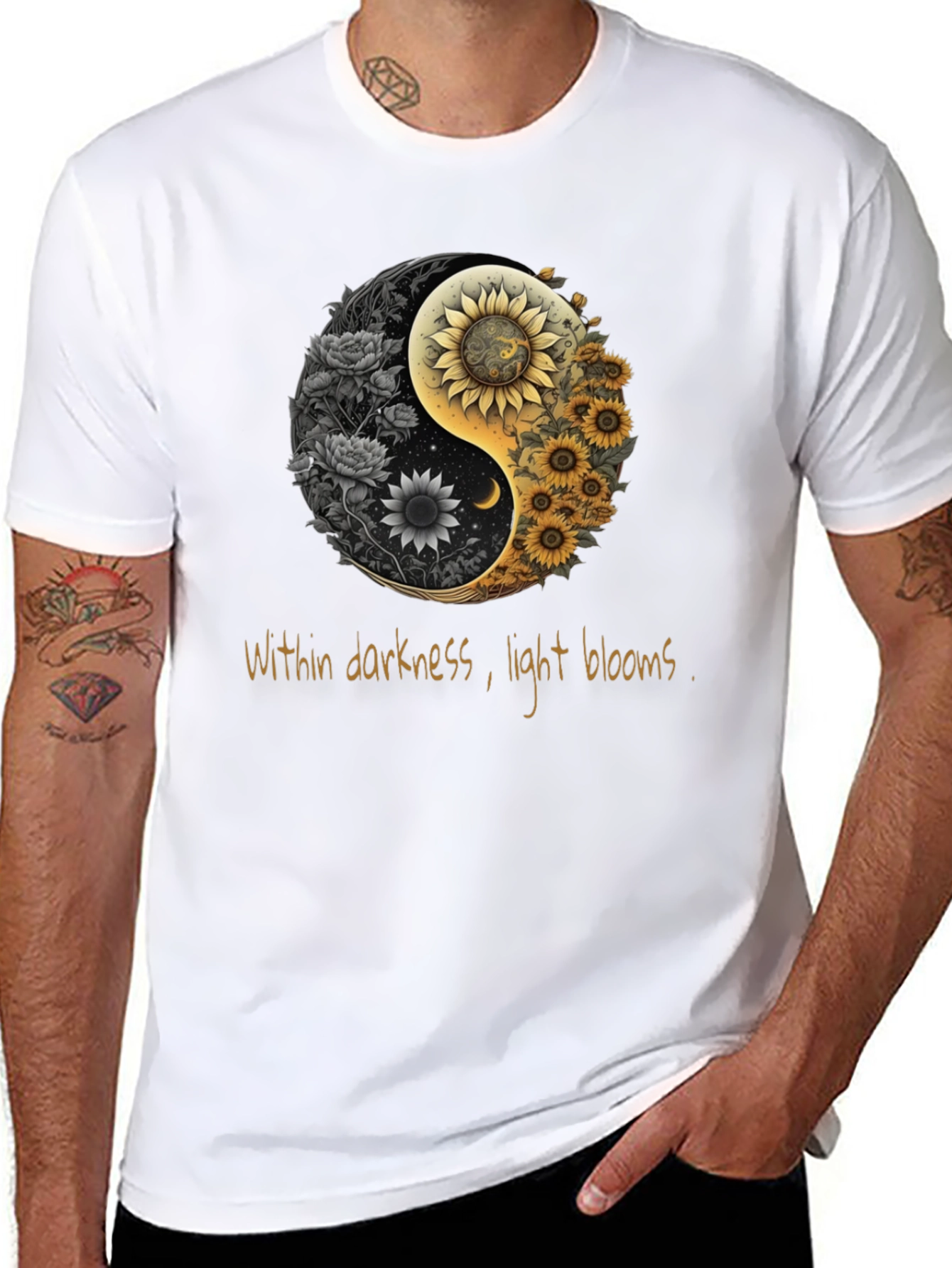 Yin Yang Sunflower Graphic Tee
