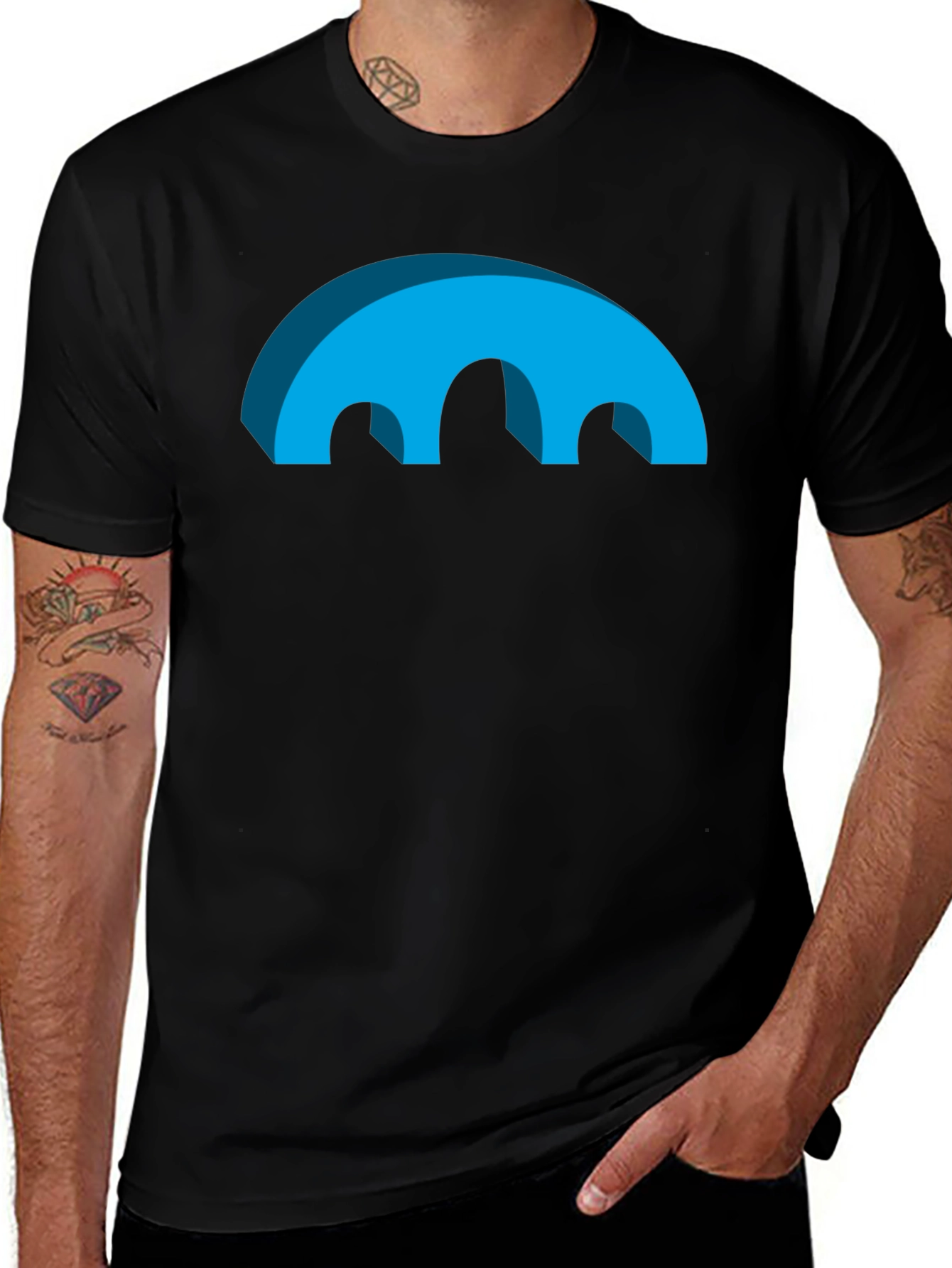 Abstract Arch Graphic Black T-Shirt