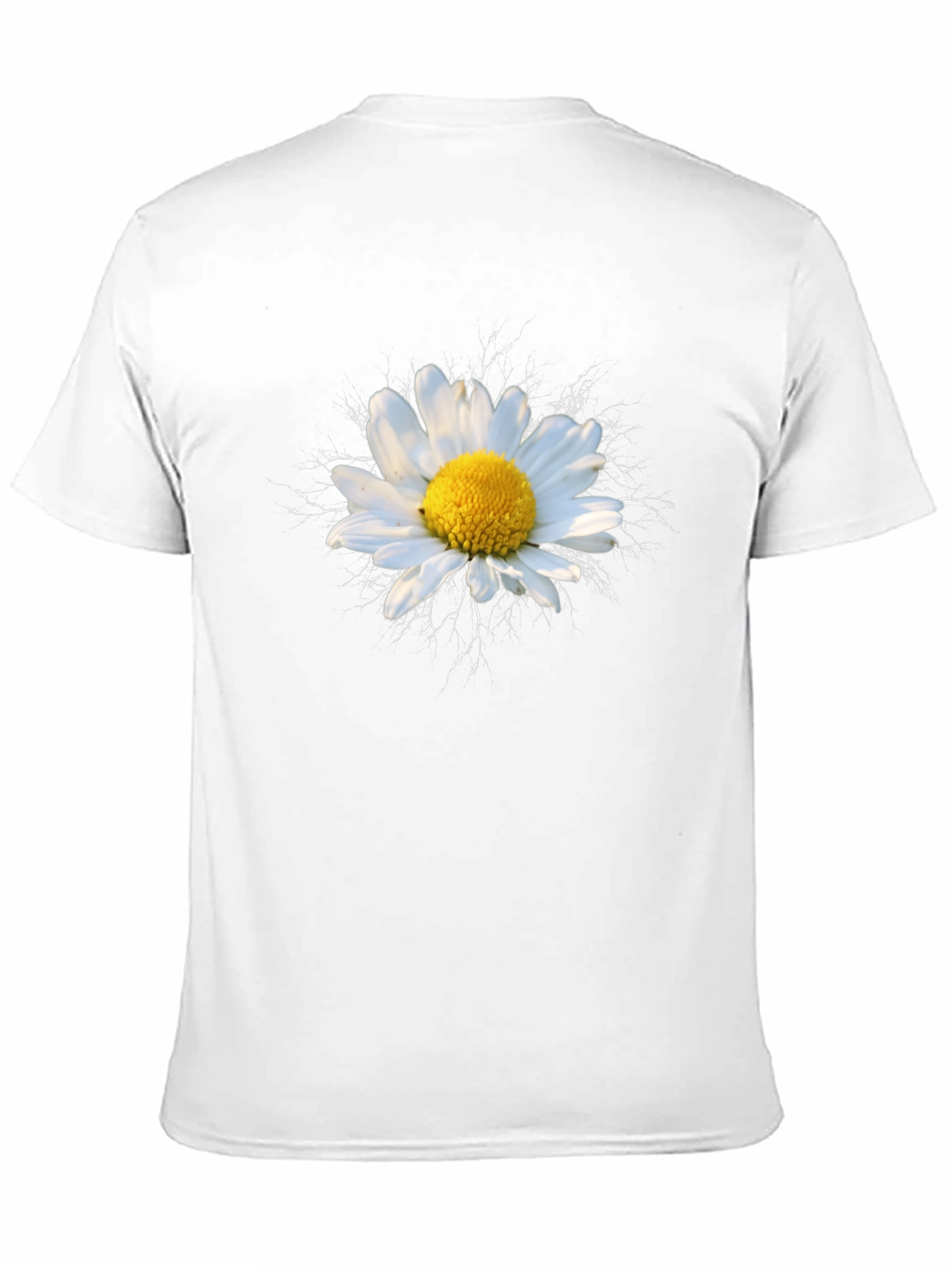 Daisy Flower Graphic Tee - Black Cotton T-Shirt
