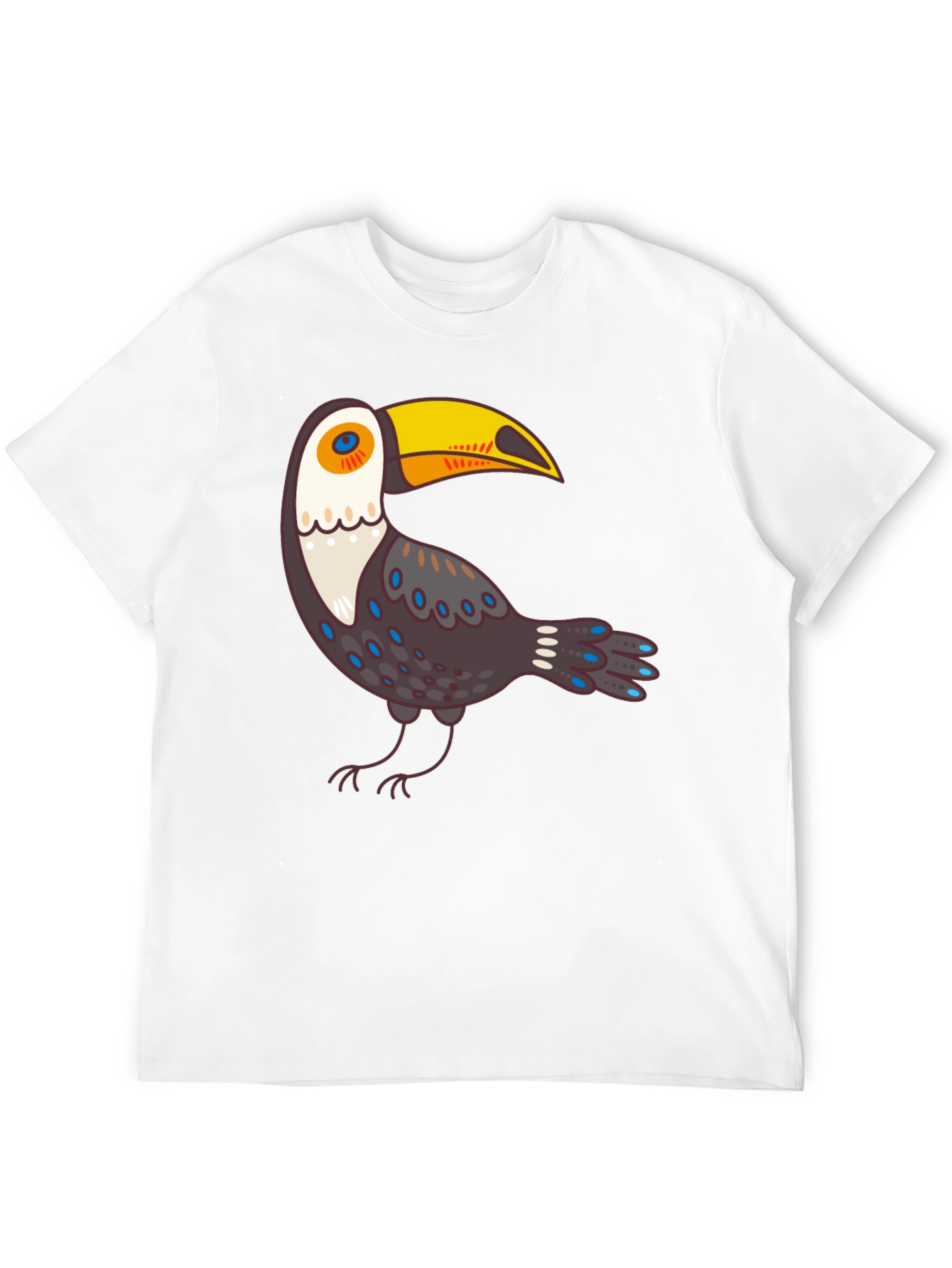 Cartoon Toucan Graphic Black T-Shirt