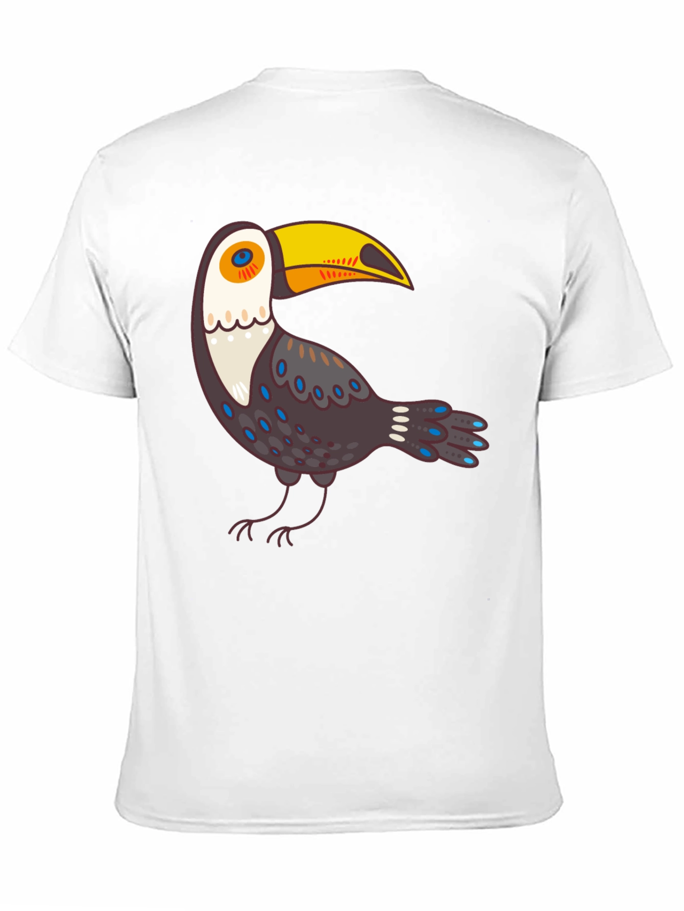 Cartoon Toucan Graphic Black T-Shirt