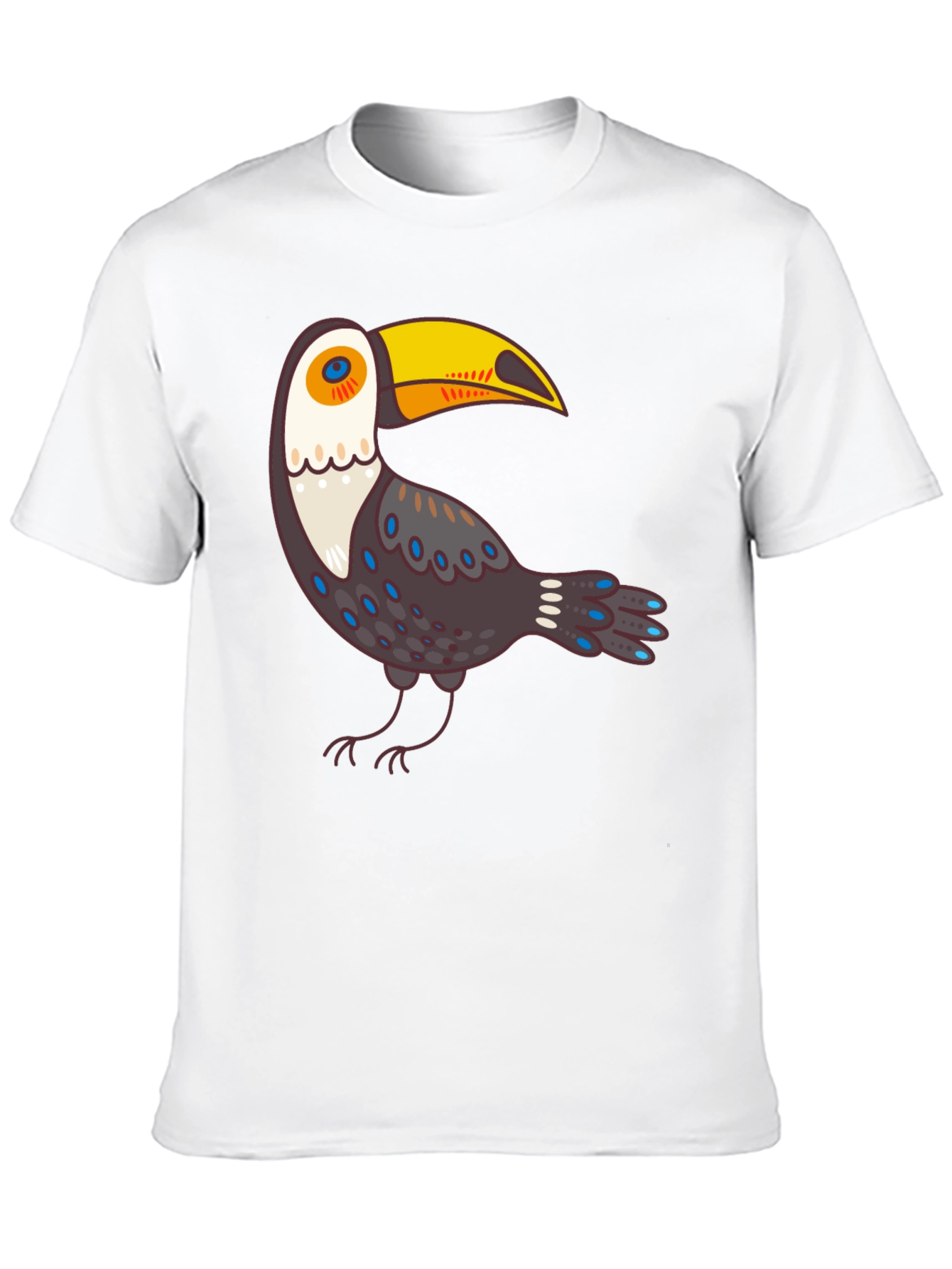 Cartoon Toucan Graphic Black T-Shirt