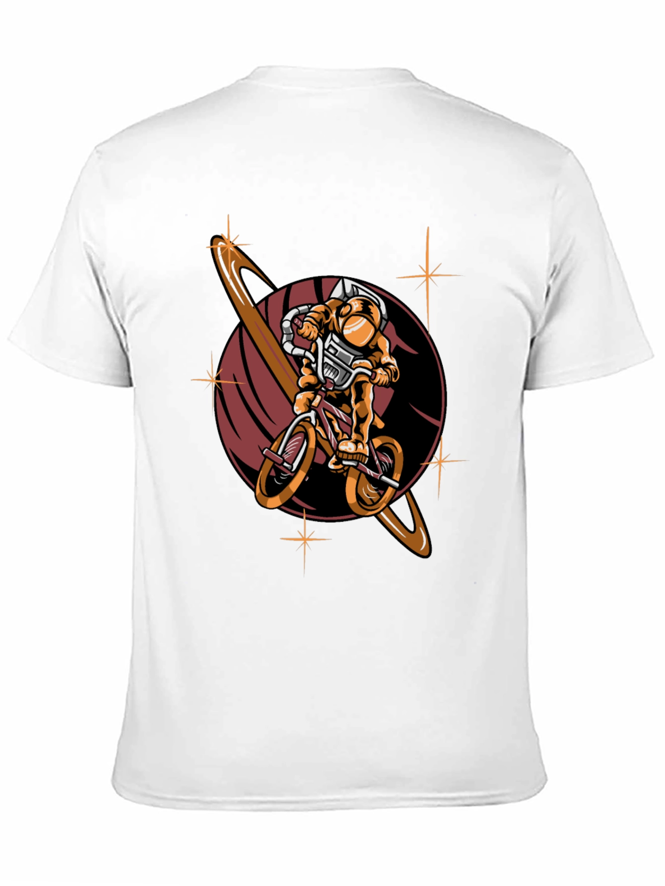 Astronaut Biking T-Shirt - Space Adventure Design