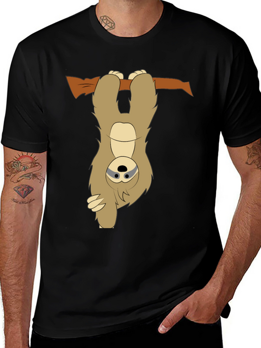 Sloth Hanging Upside Down Mens Graphic T-Shirt