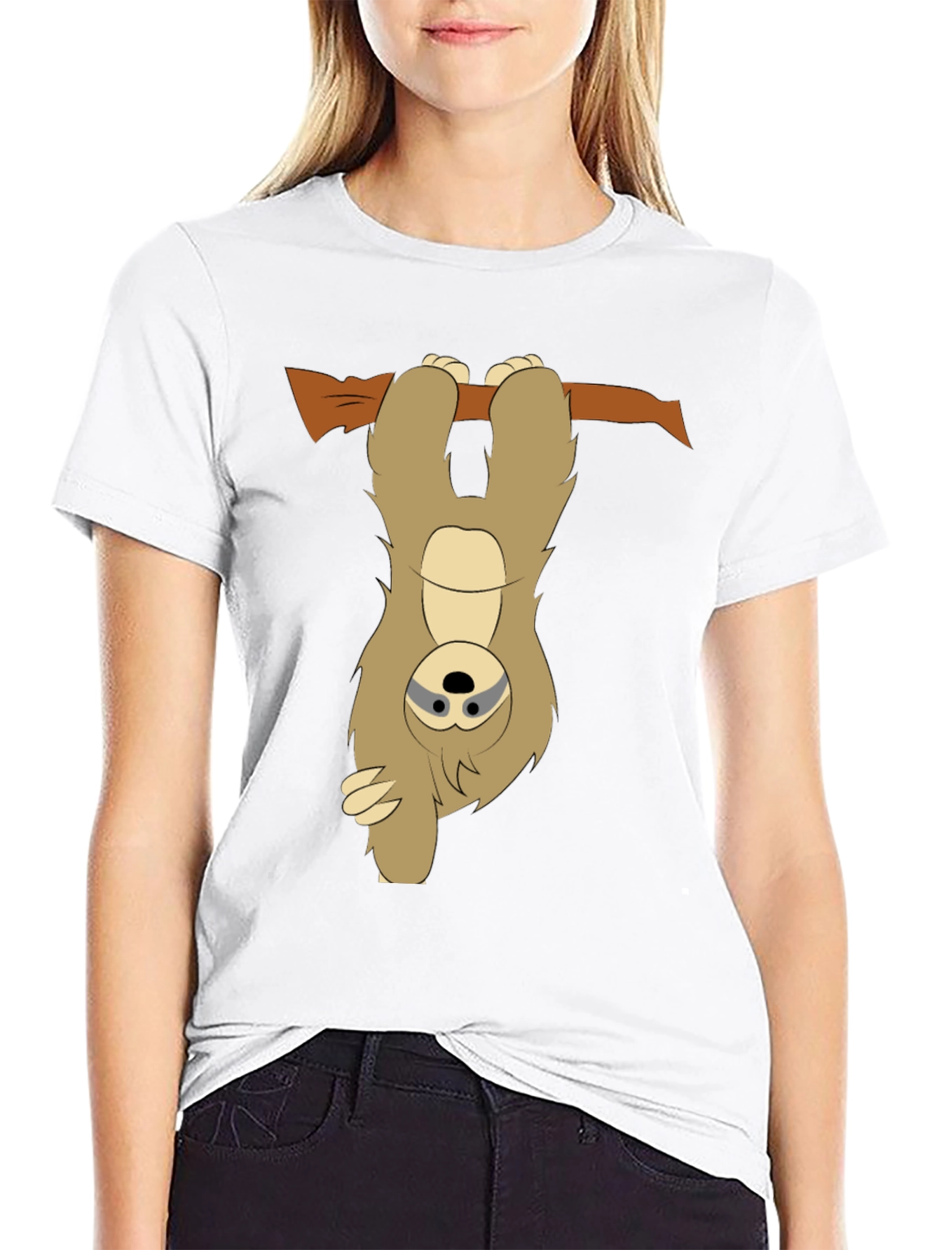Sloth Hanging Upside Down Mens Graphic T-Shirt