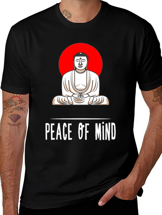 Peace of Mind Buddha Graphic Tee - Black