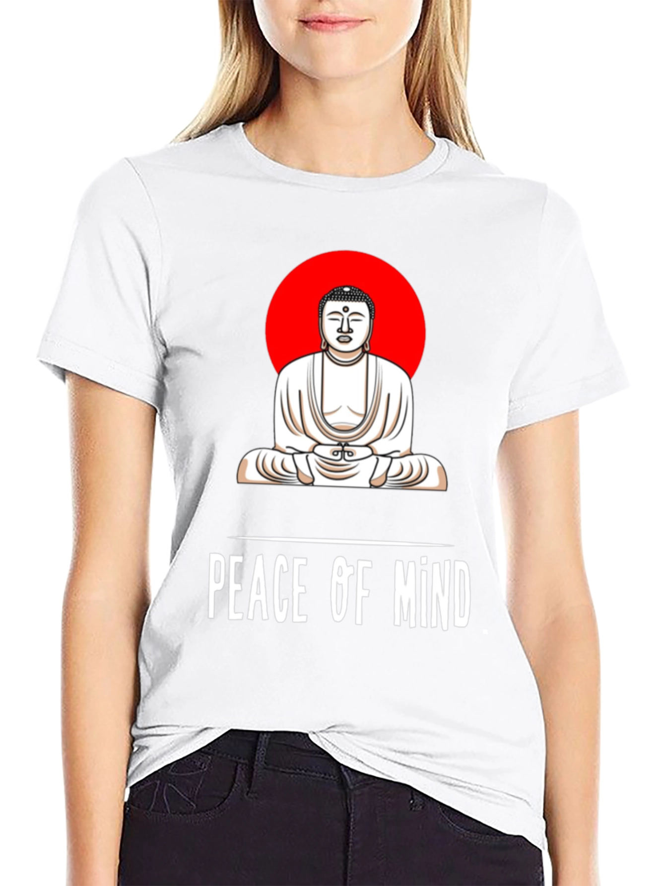 Peace of Mind Buddha Graphic Tee - Black