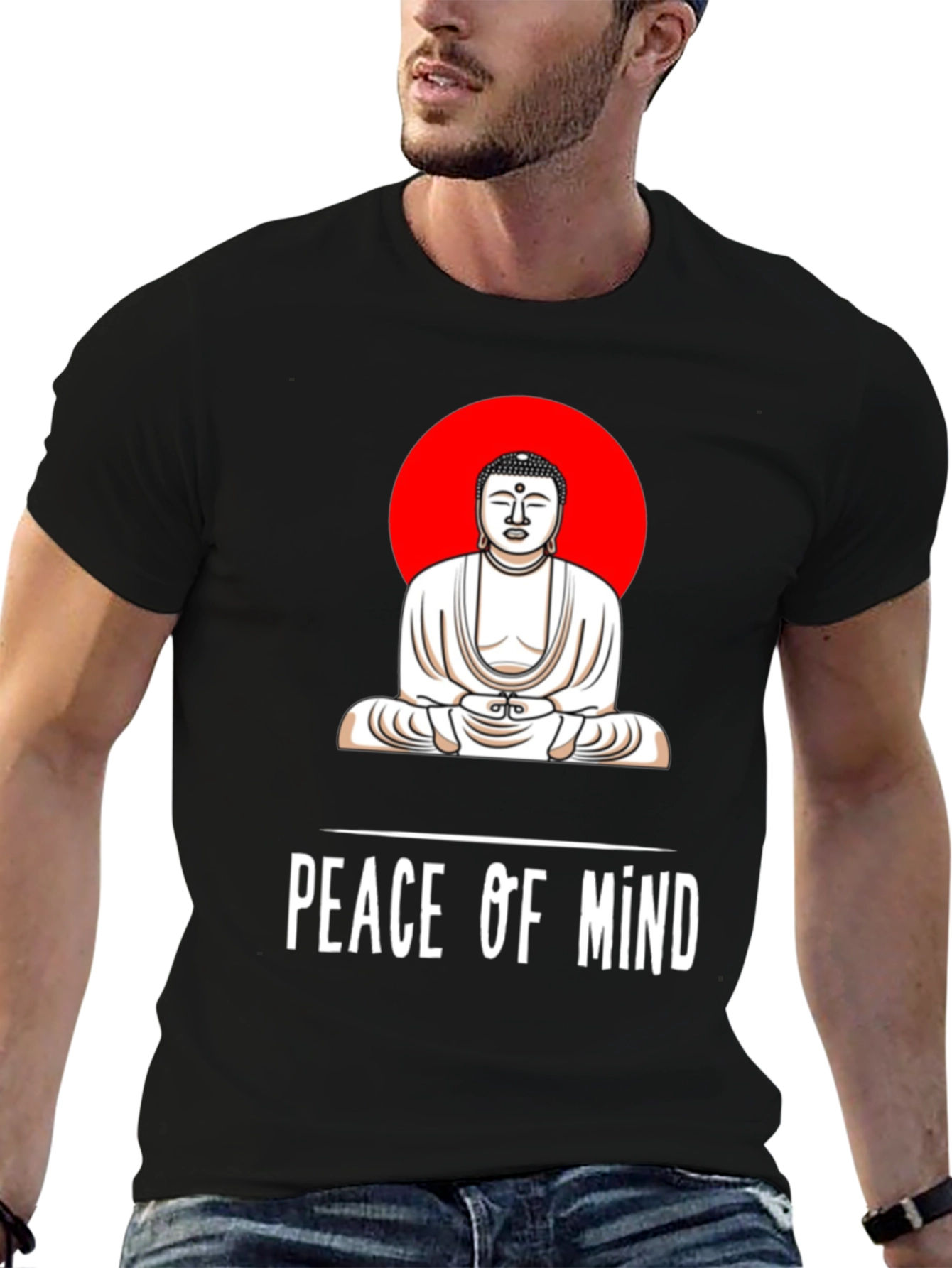 Peace of Mind Buddha Graphic Tee - Black