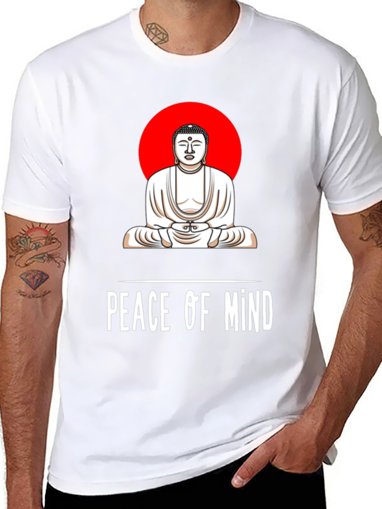 Peace of Mind Buddha Graphic Tee - Black