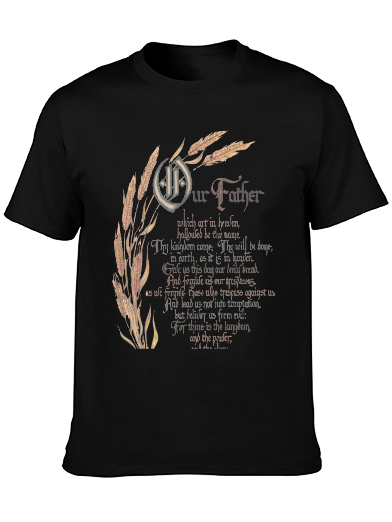 Our Father Graphic Print Black T-Shirt