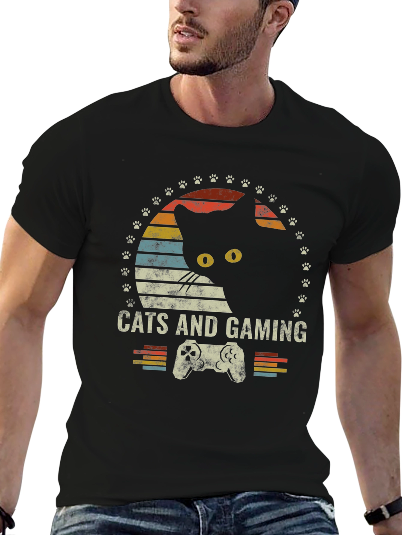 Cats and Gaming T-Shirt - Retro Gamer Tee