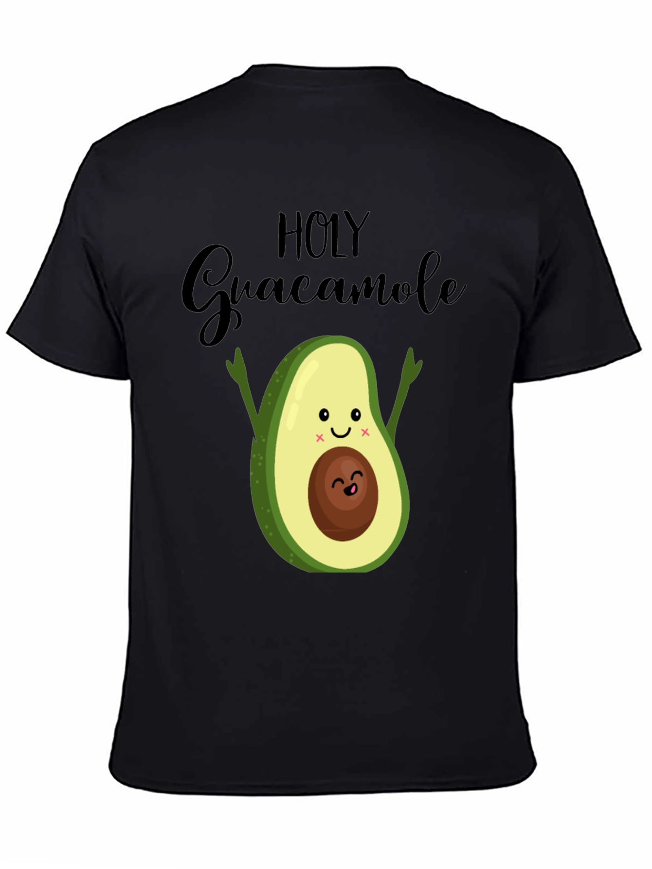 Holy Guacamole Avocado Graphic Black T-Shirt
