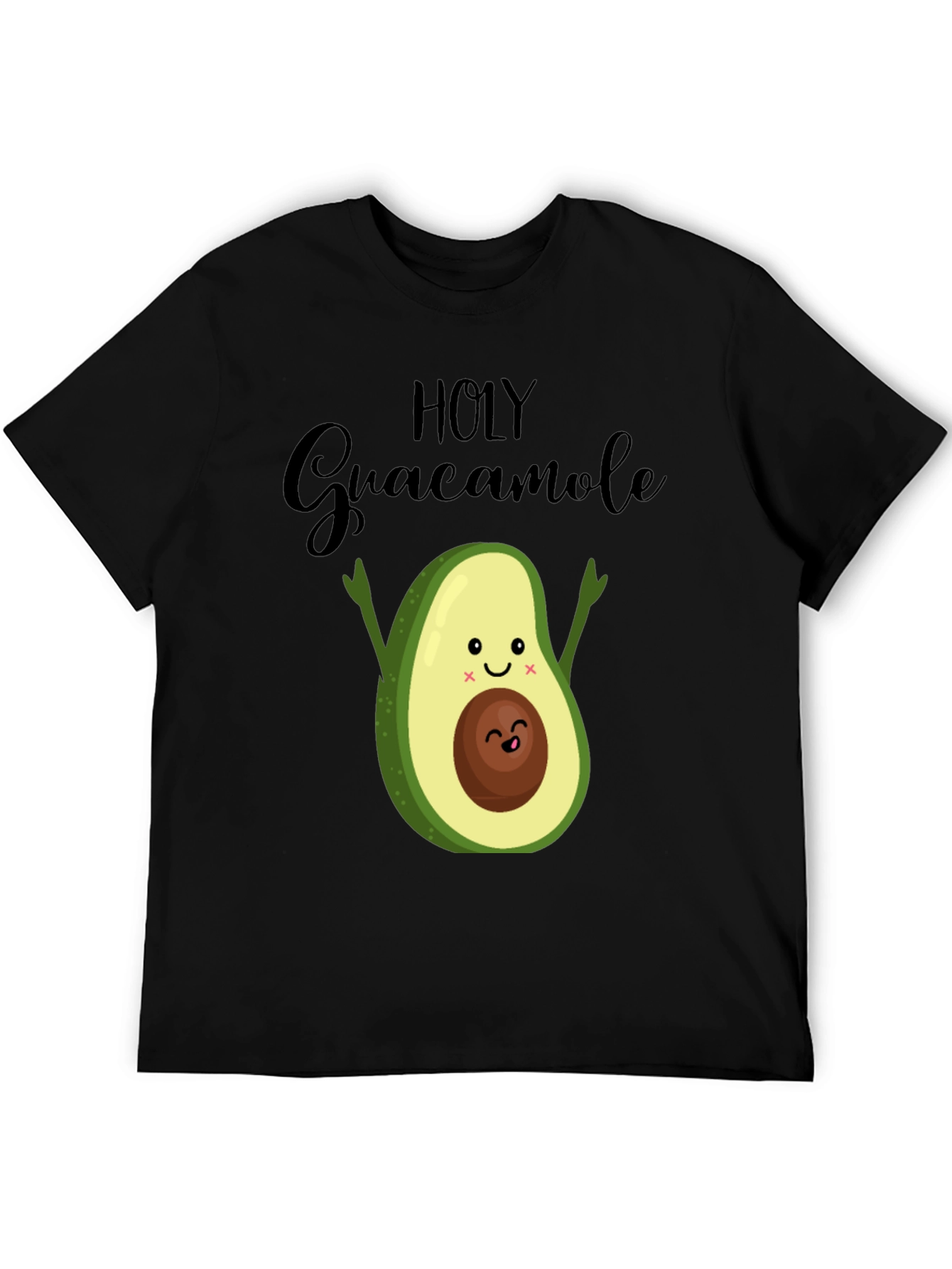 Holy Guacamole Avocado Graphic Black T-Shirt