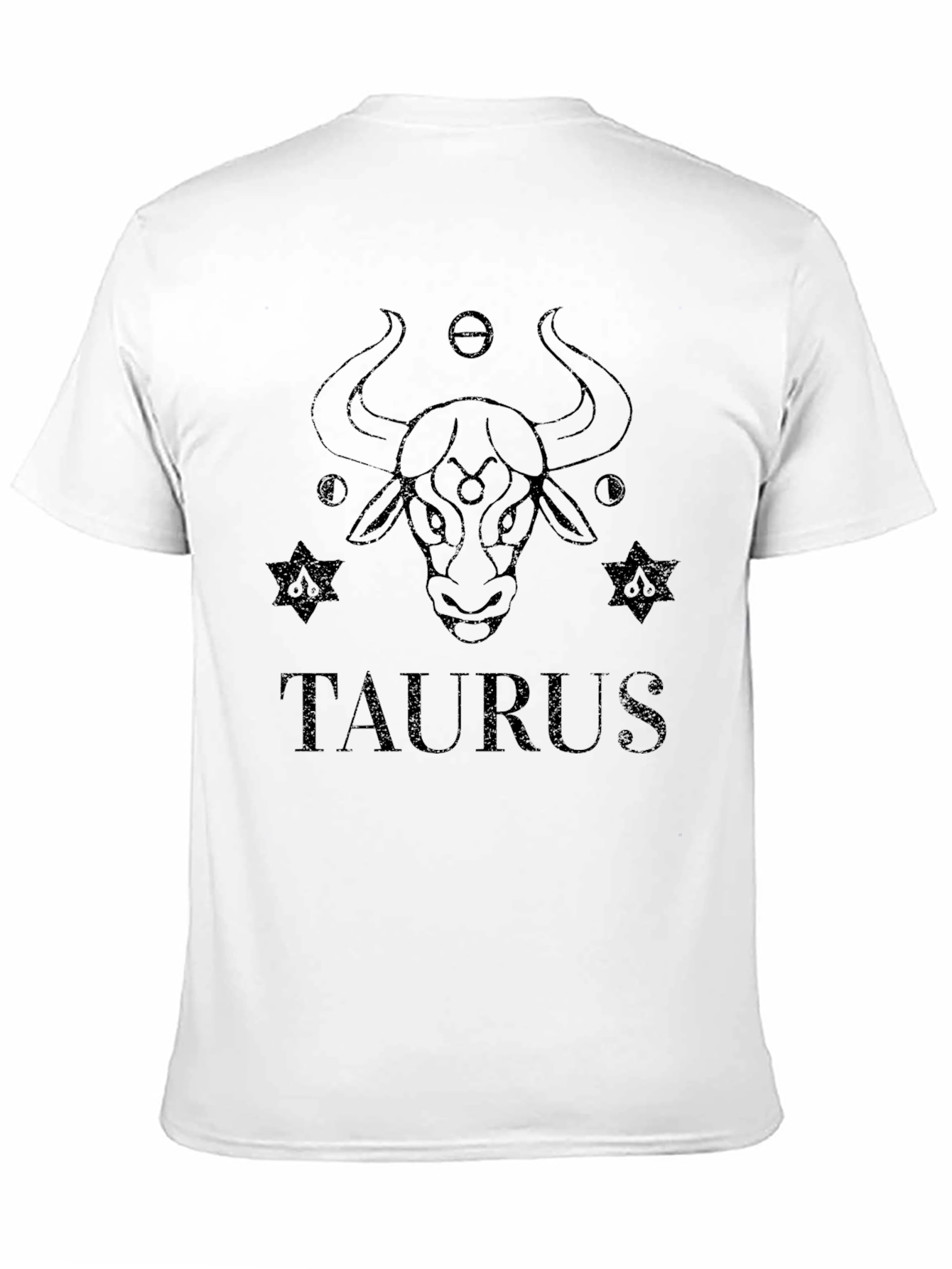 Taurus Zodiac Graphic Print Black T-Shirt