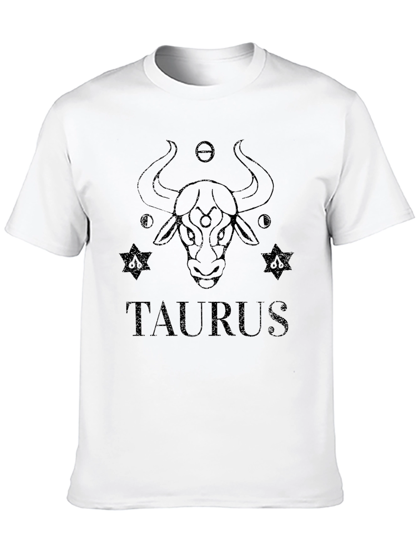 Taurus Zodiac Graphic Print Black T-Shirt
