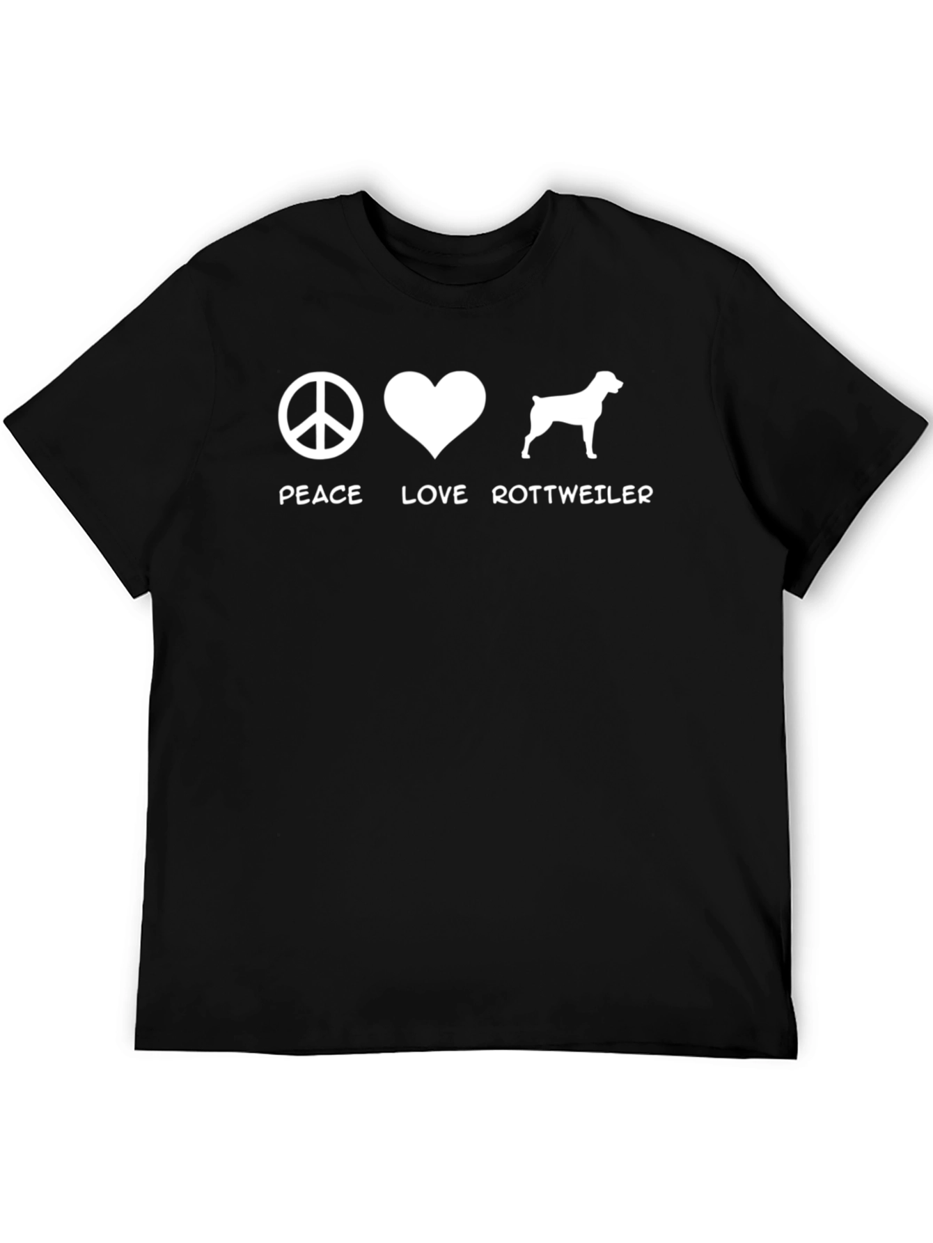 Peace Love Rottweiler T-Shirt - Dog Lover Tee