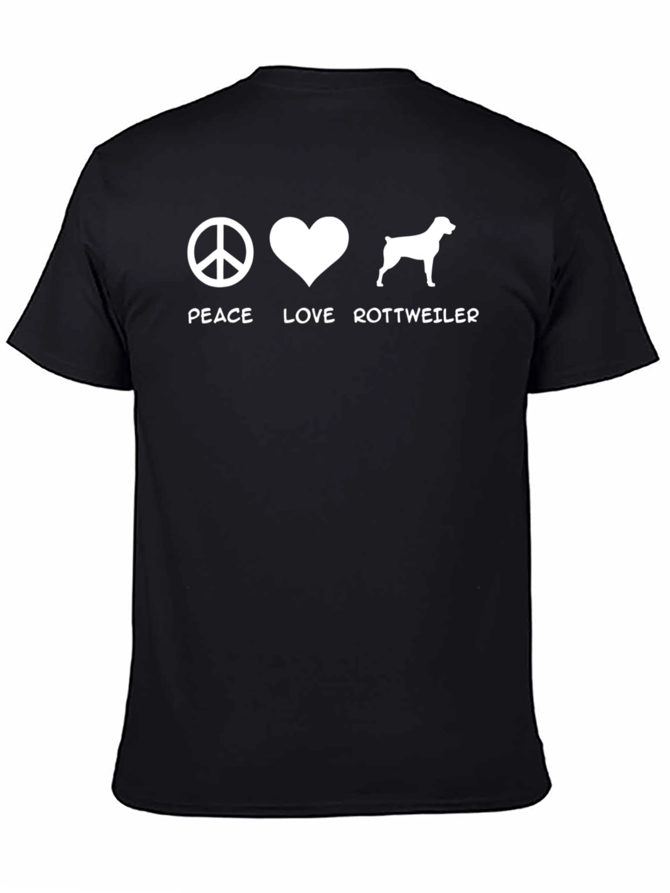 Peace Love Rottweiler T-Shirt - Dog Lover Tee