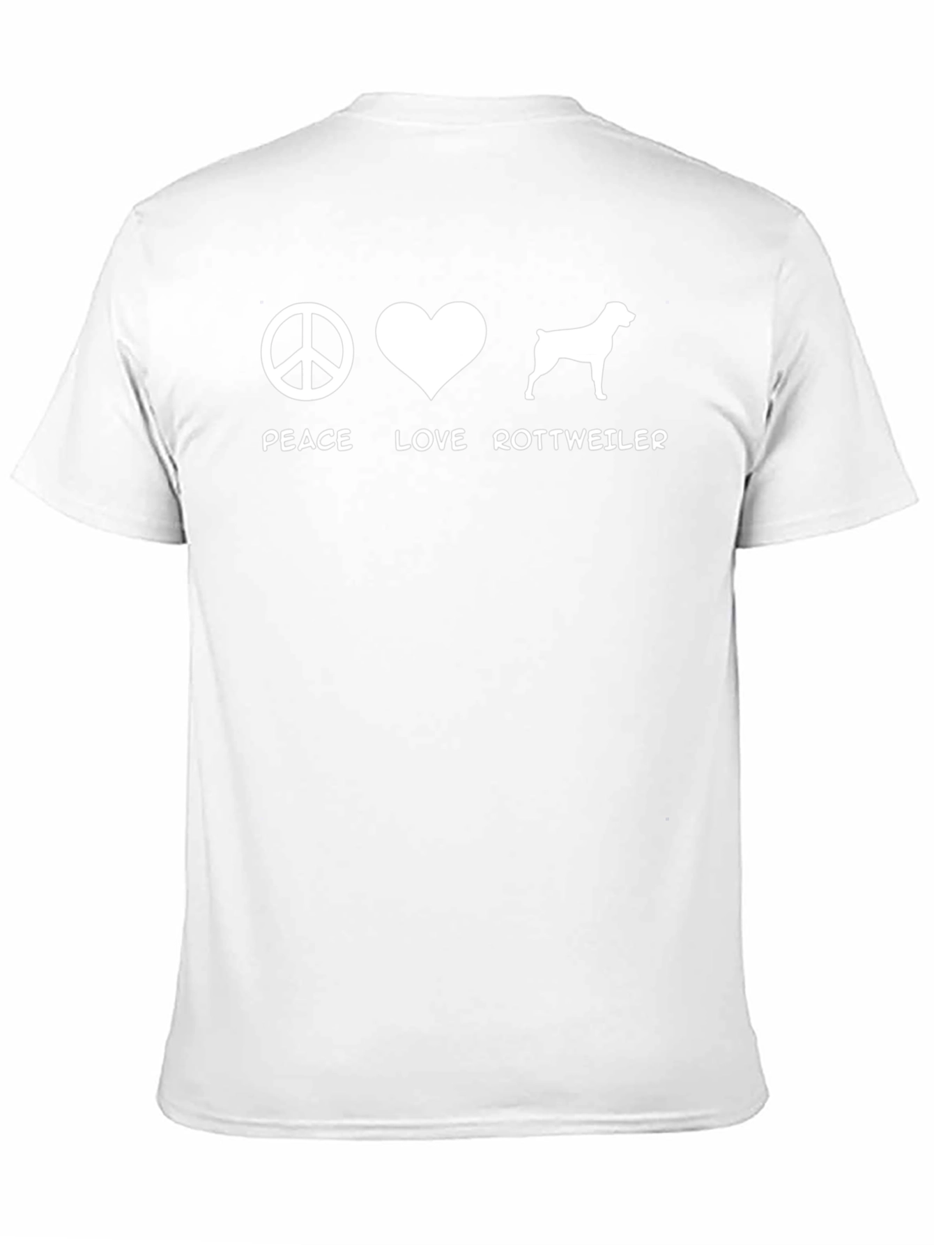 Peace Love Rottweiler T-Shirt - Dog Lover Tee