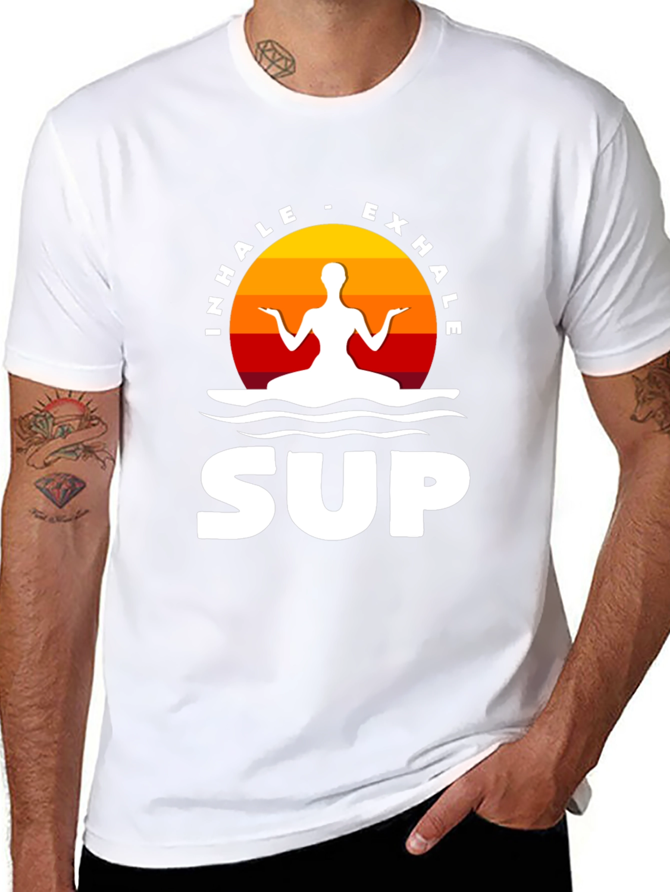 Inhale Exhale SUP T-Shirt - Zen Paddleboarding Tee