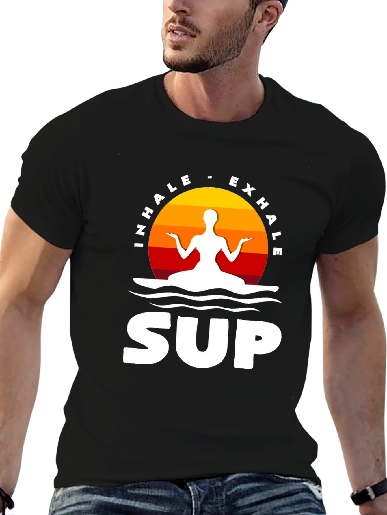 Inhale Exhale SUP T-Shirt - Zen Paddleboarding Tee