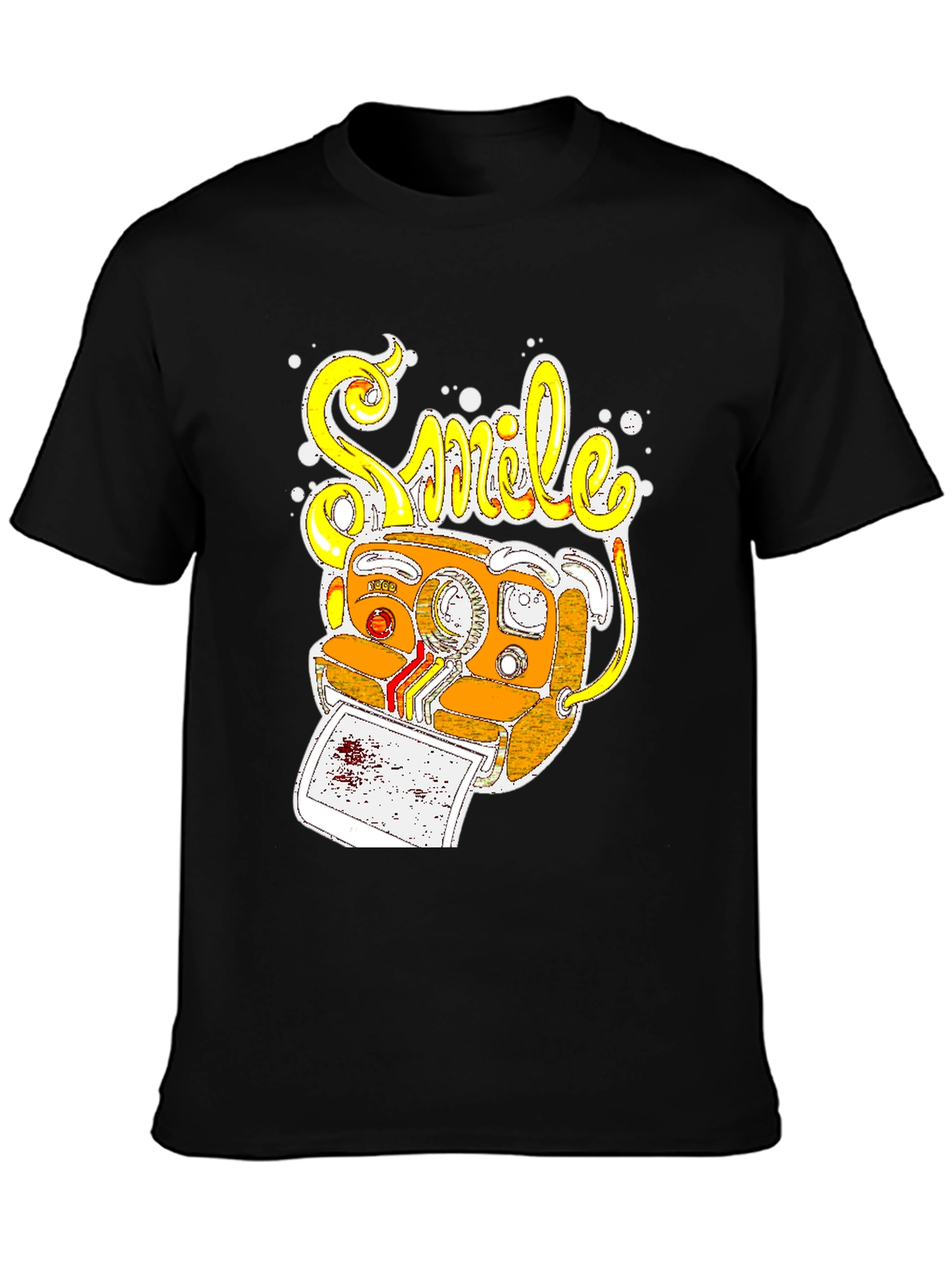 Smile Camera Graphic T-Shirt - Retro Style