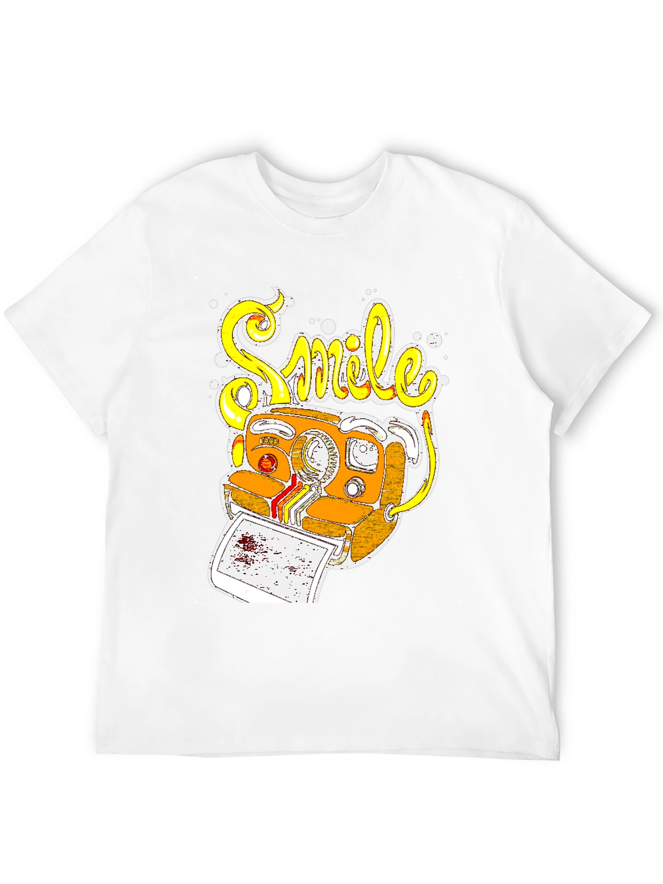Smile Camera Graphic T-Shirt - Retro Style