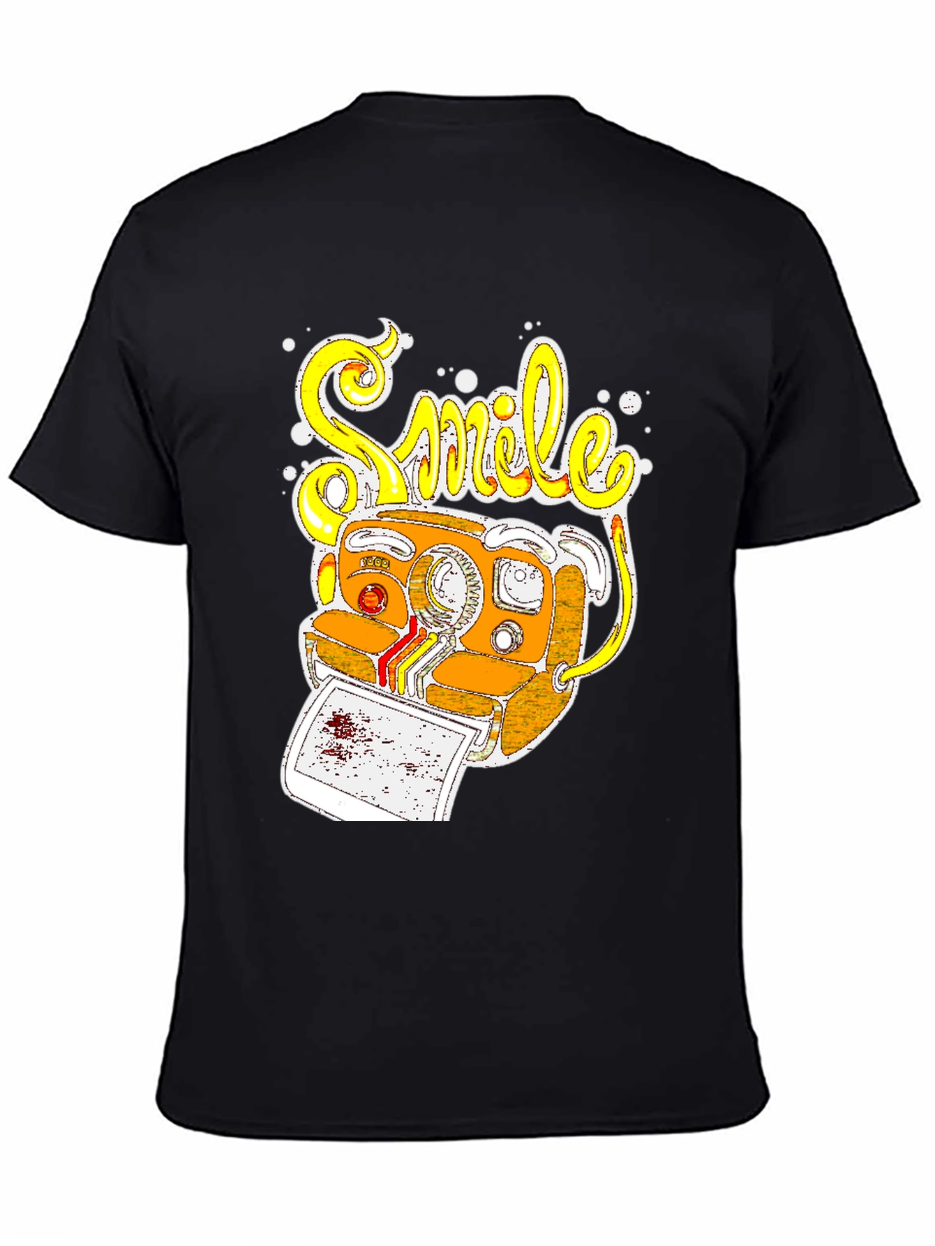 Smile Camera Graphic T-Shirt - Retro Style