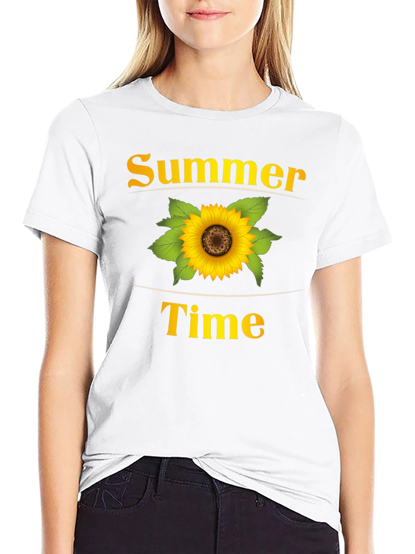 Summer Time Sunflower Graphic T-Shirt