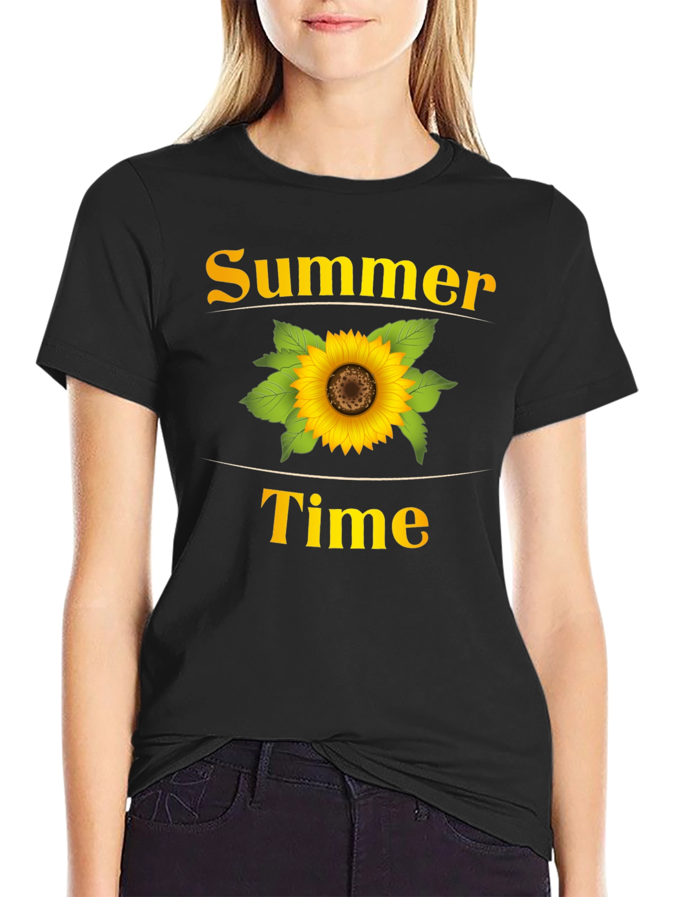 Summer Time Sunflower Graphic T-Shirt