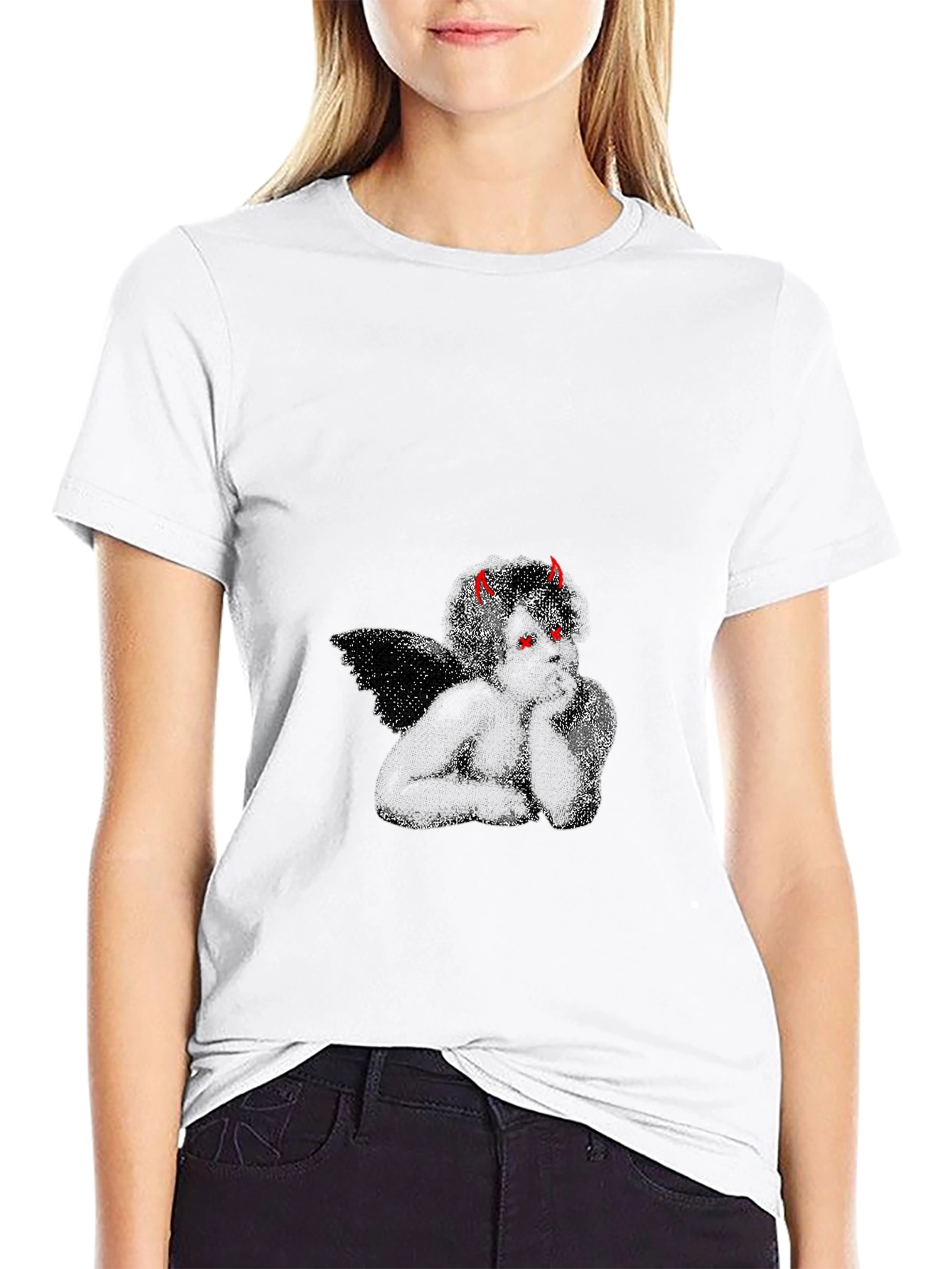 Devil Angel Graphic Tee - Mens Black T-Shirt