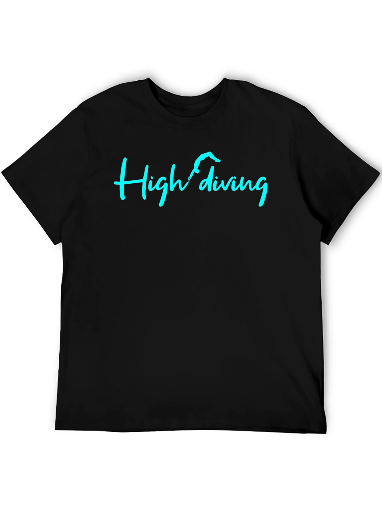 High Diving Graphic Tee - Black Cotton T-Shirt