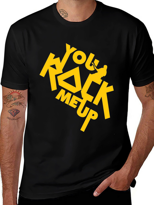 You Rock Me Up Black Graphic Tee
