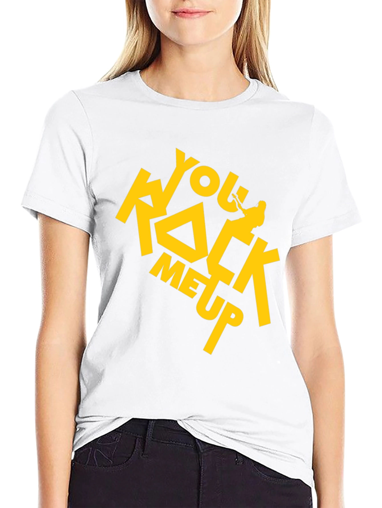 You Rock Me Up Black Graphic Tee