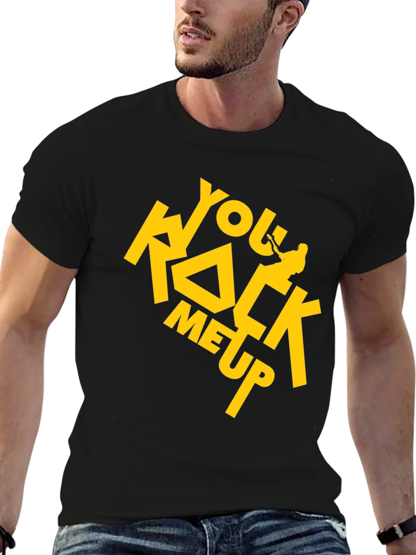 You Rock Me Up Black Graphic Tee