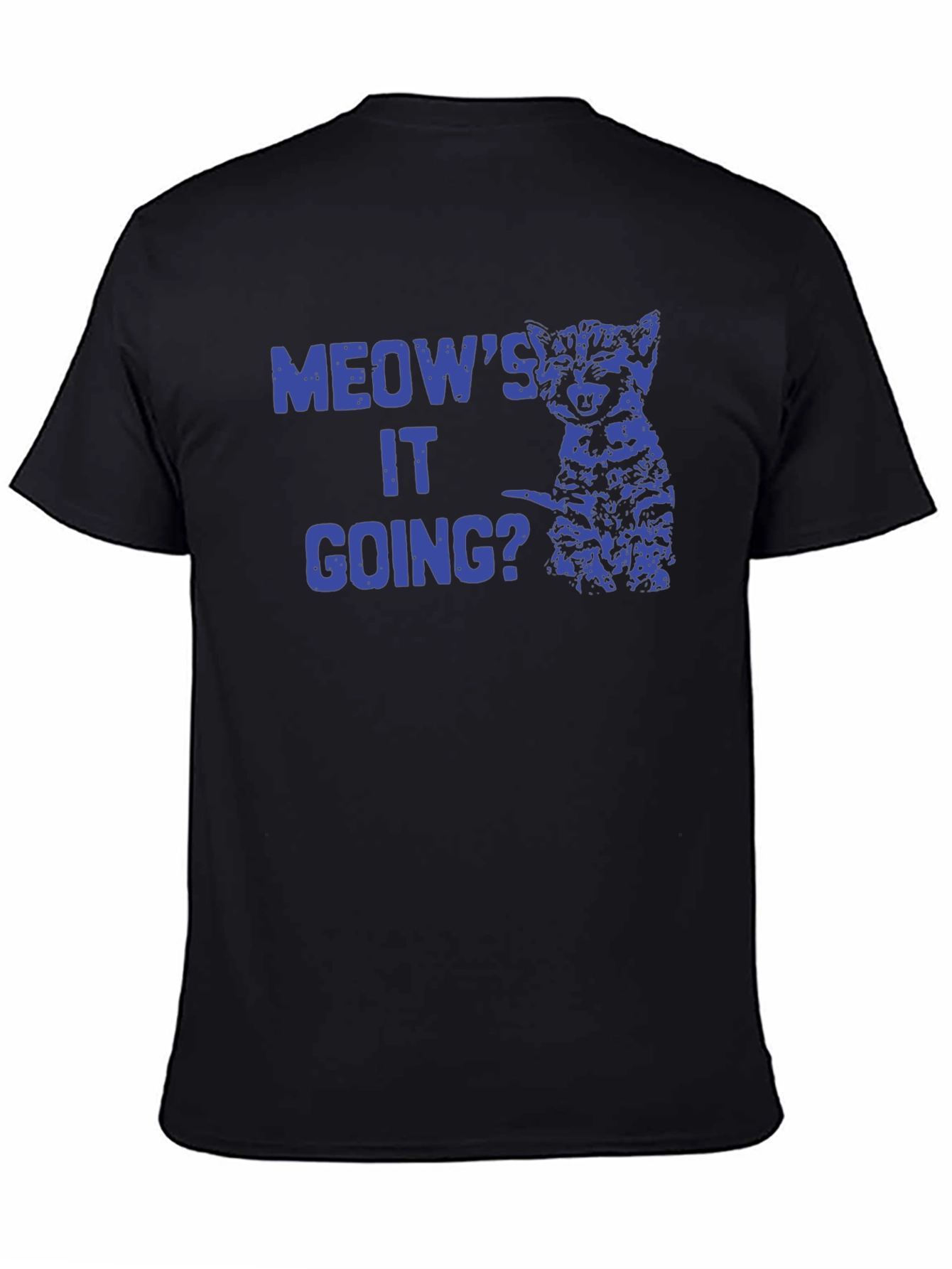 Meows It Going? Cat Graphic Black T-Shirt