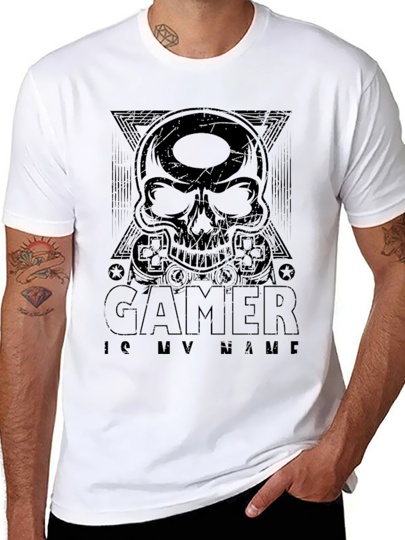 Gamer Skull T-Shirt - Gamer is my name.