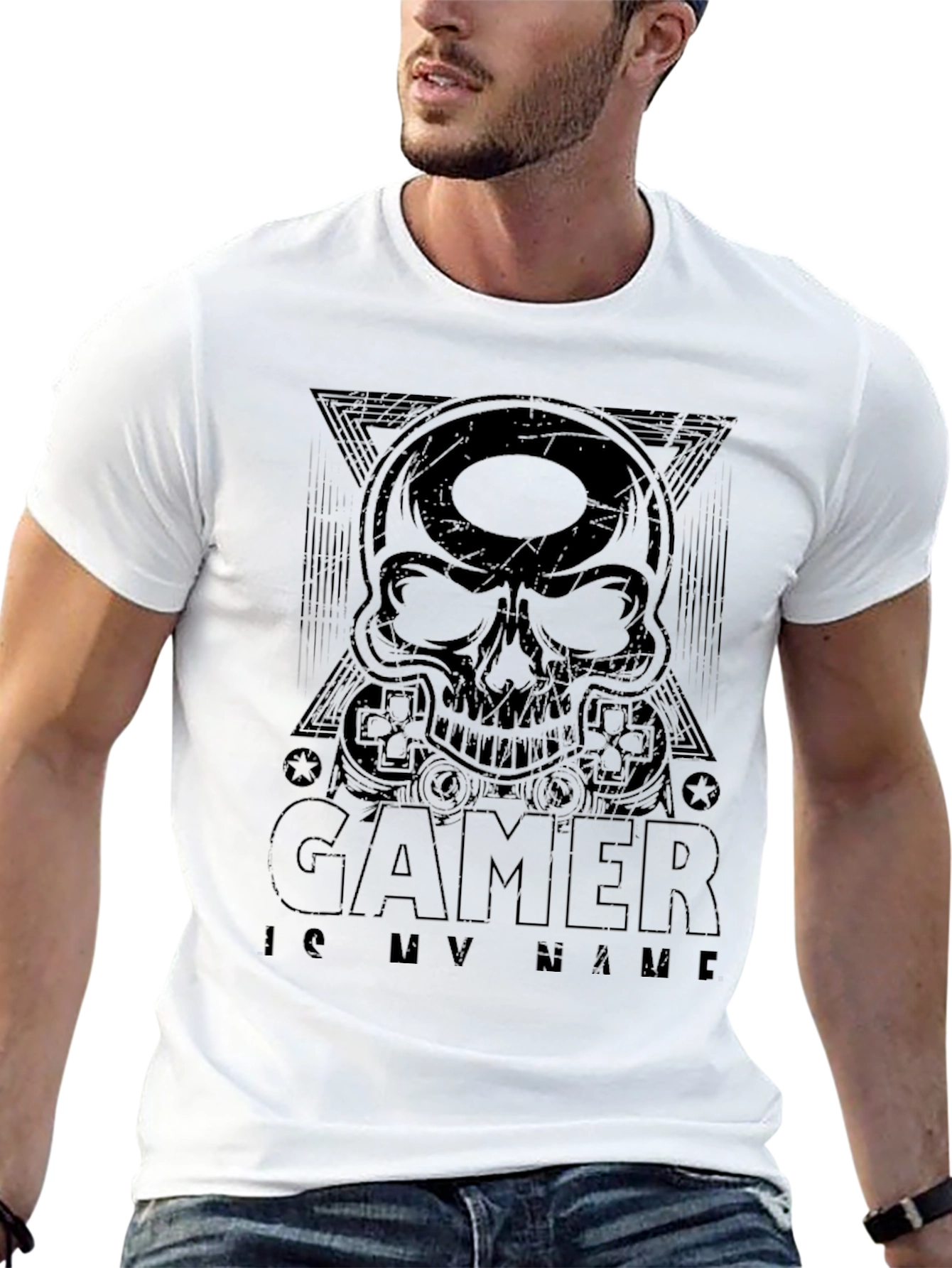 Gamer Skull T-Shirt - Gamer is my name.