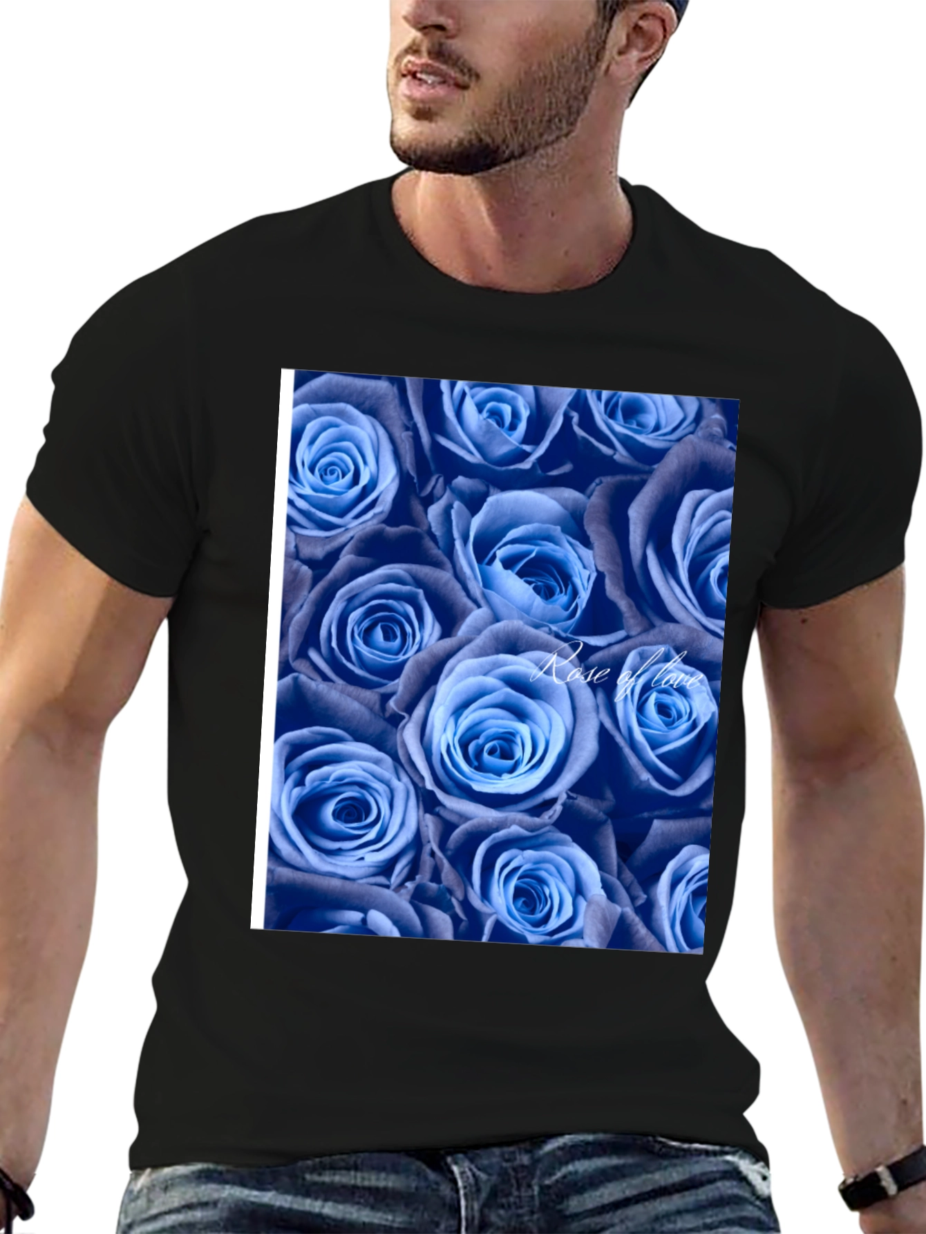 Blue Roses Graphic T-Shirt - Rose of Love Design