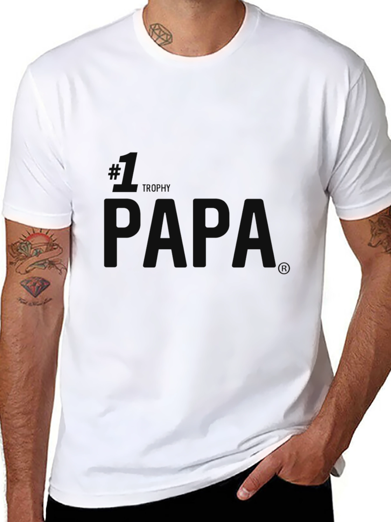 #1 Trophy Papa T-Shirt - Classic Fit Mens Tee
