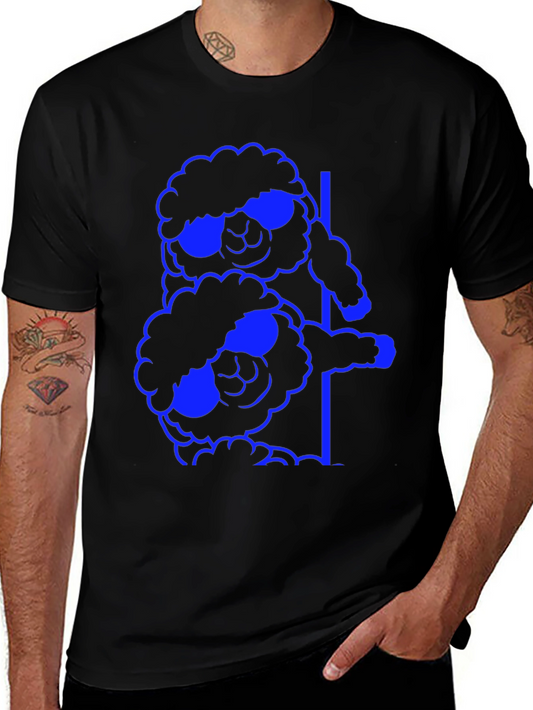 Cool Sheep Stack T-Shirt - Black Cotton Tee