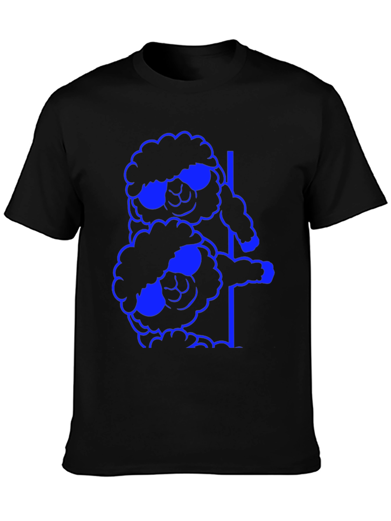 Cool Sheep Stack T-Shirt - Black Cotton Tee