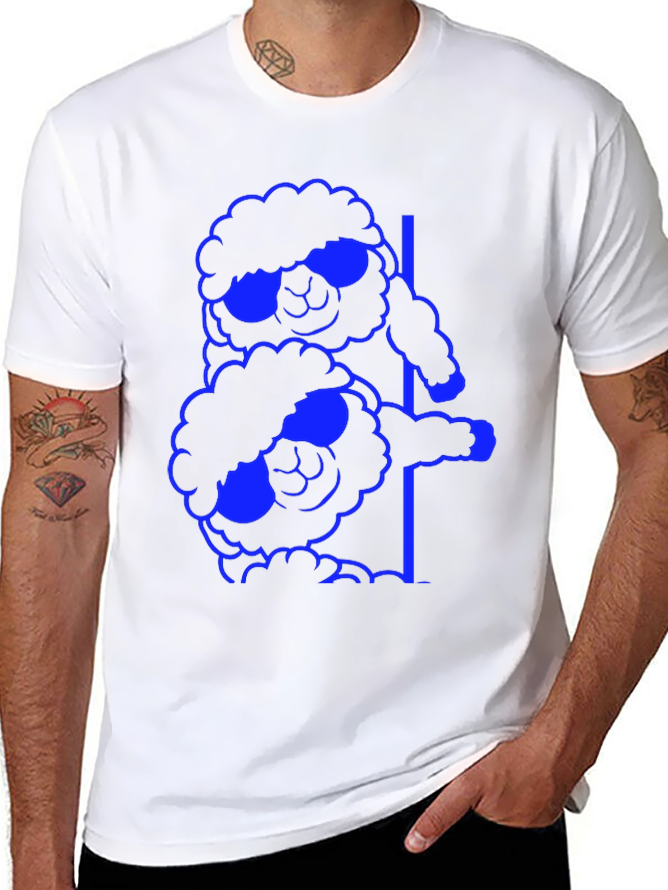 Cool Sheep Stack T-Shirt - Black Cotton Tee