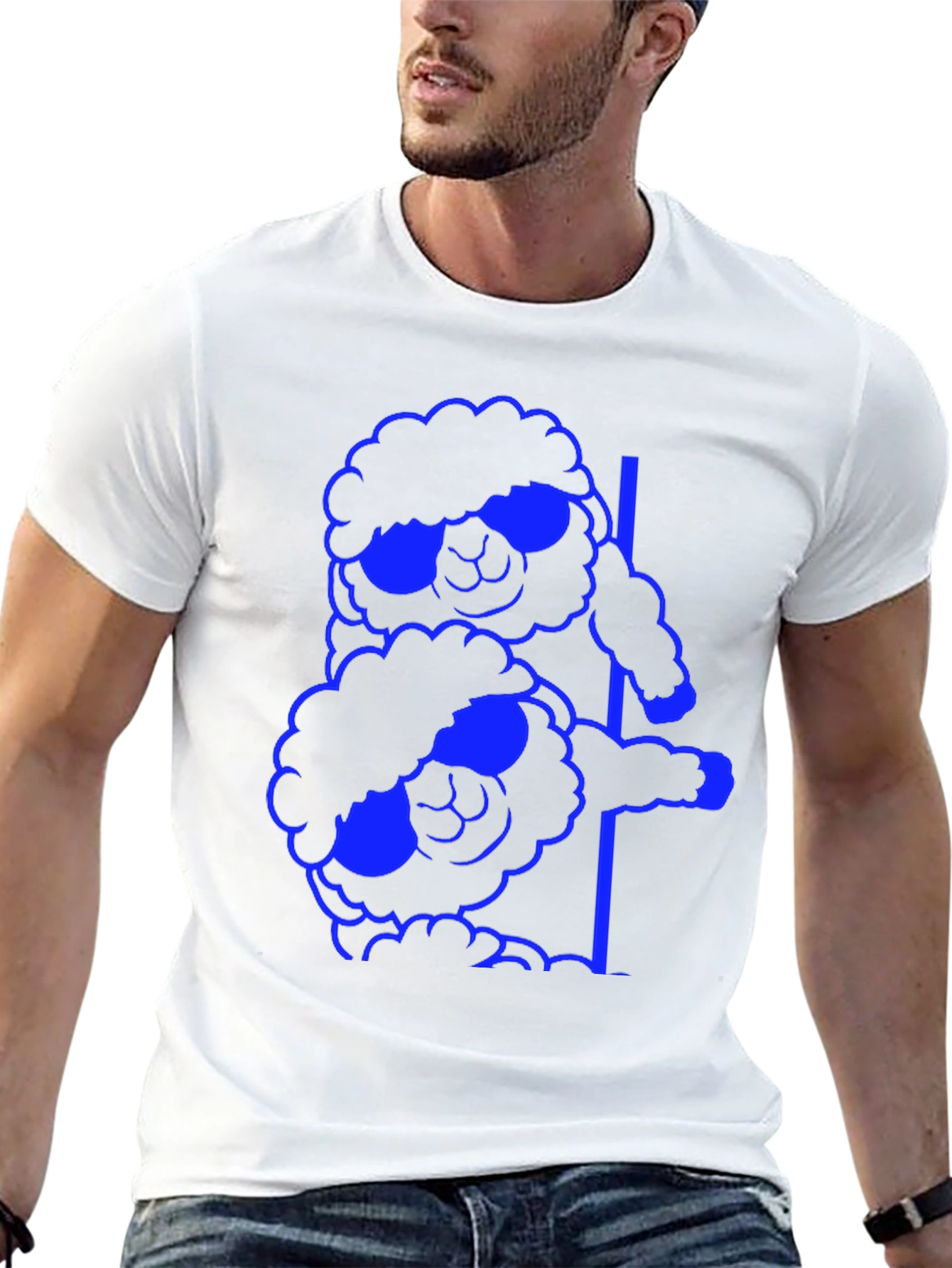 Cool Sheep Stack T-Shirt - Black Cotton Tee