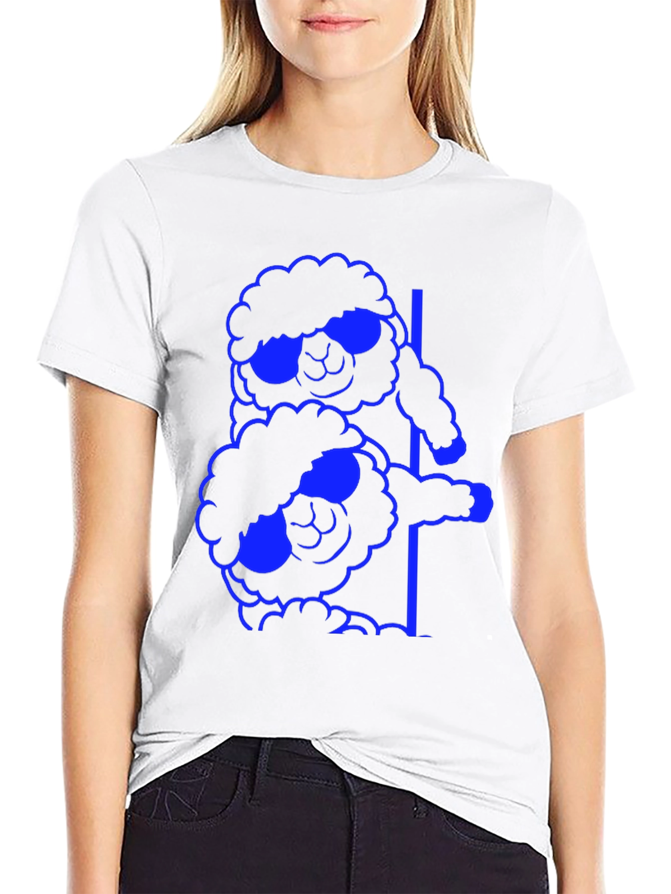 Cool Sheep Stack T-Shirt - Black Cotton Tee