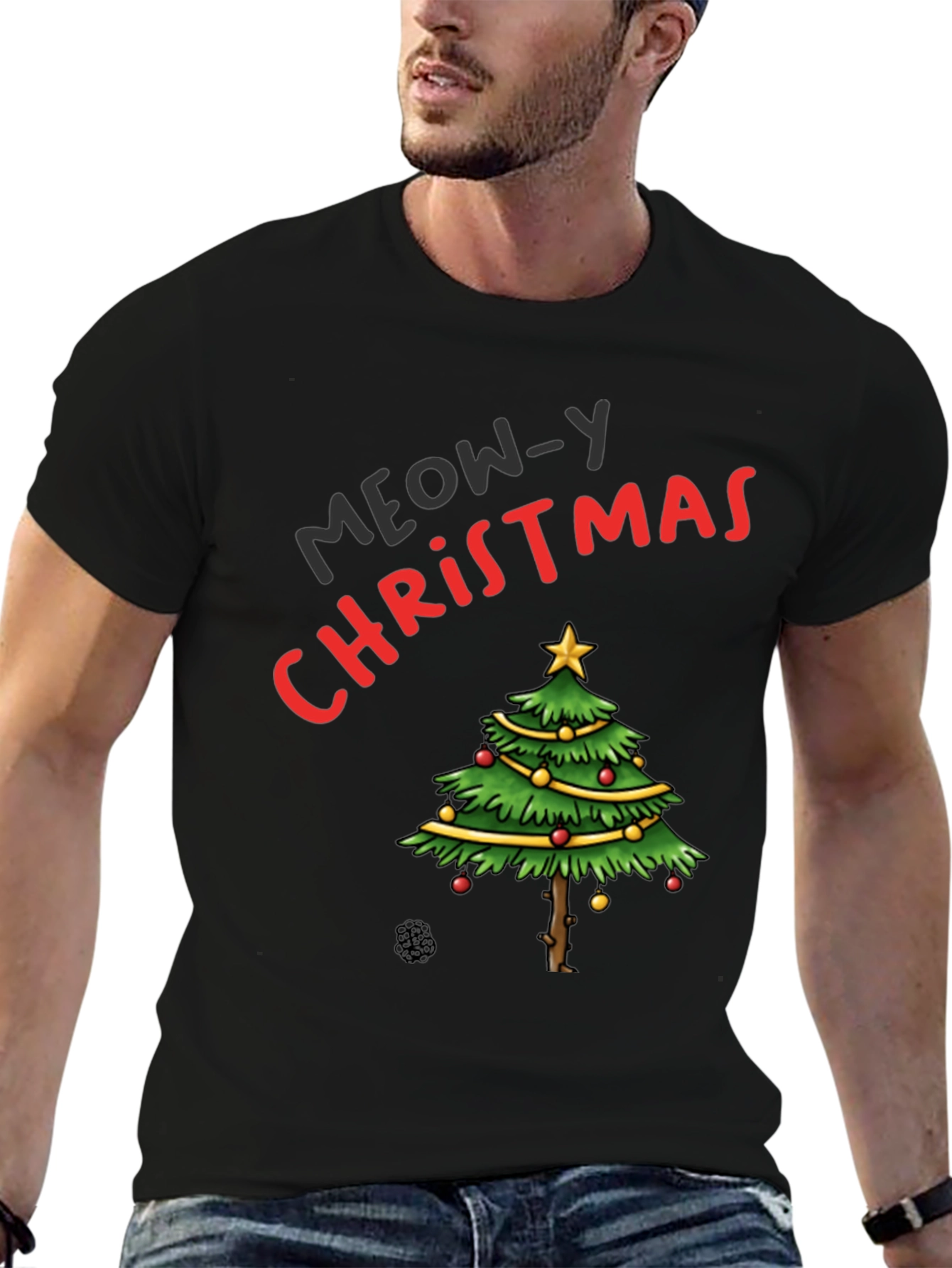 Meow-y Christmas Tree T-Shirt