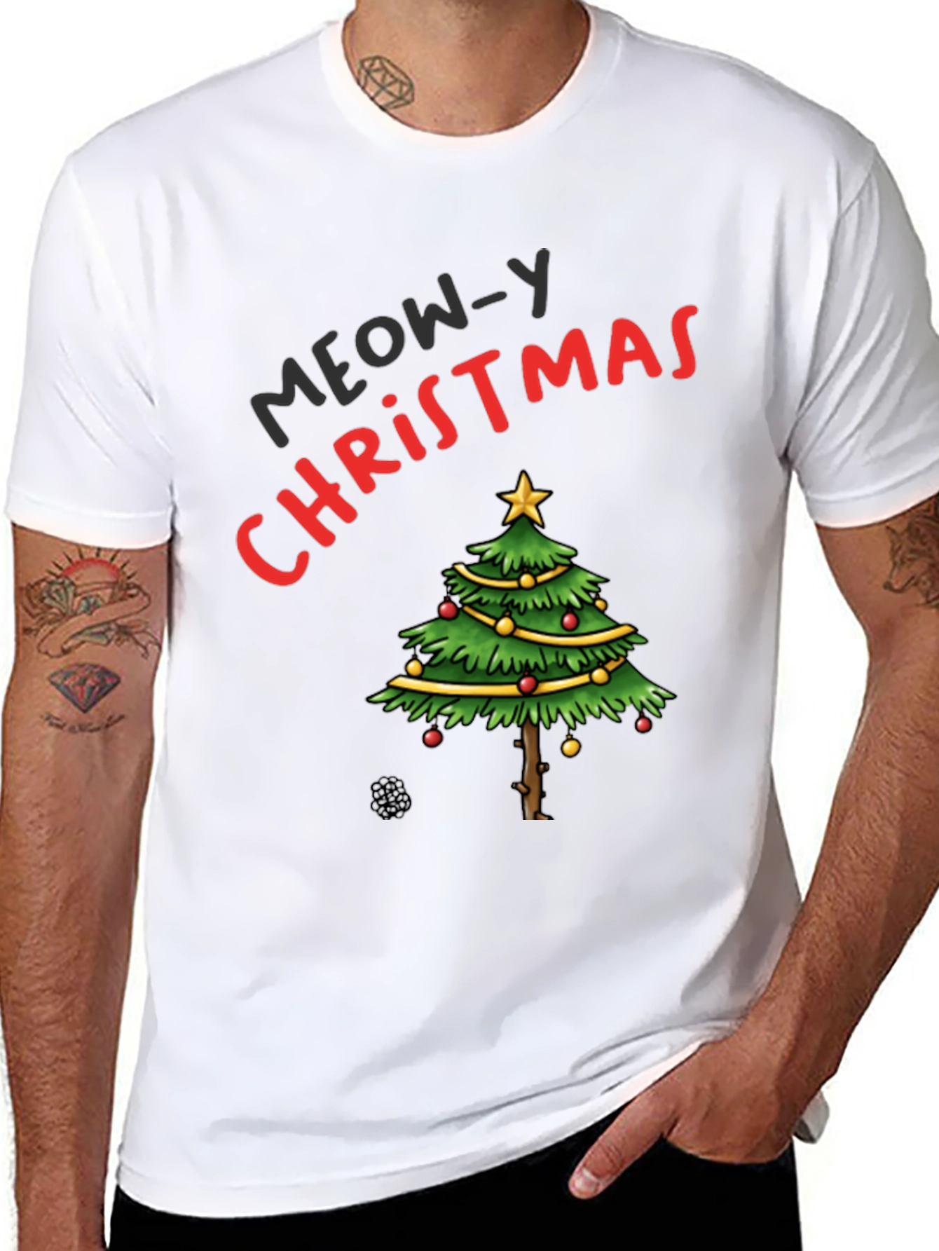 Meow-y Christmas Tree T-Shirt