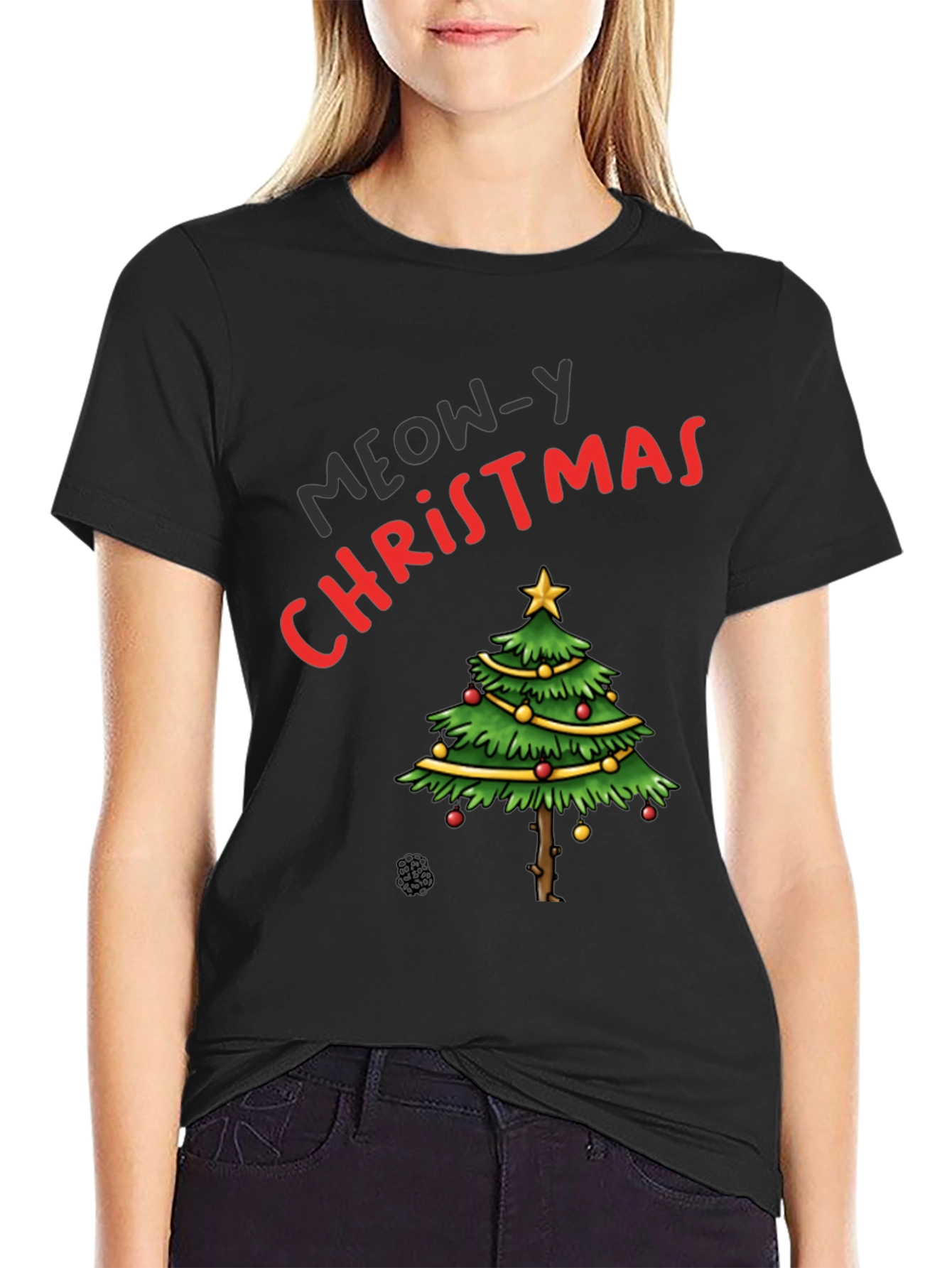 Meow-y Christmas Tree T-Shirt