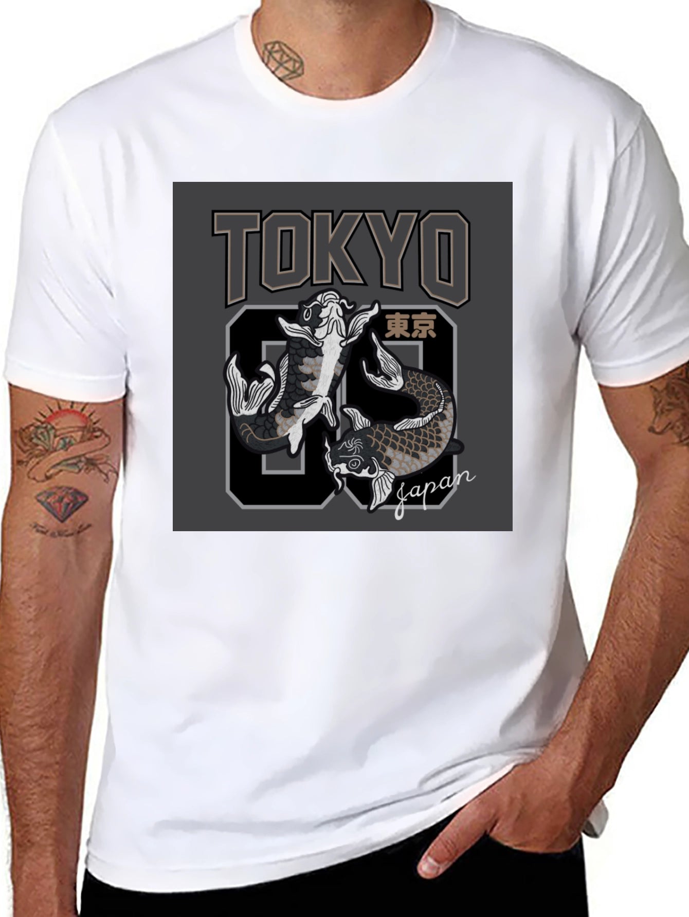 Tokyo Japan Koi Fish Graphic Tee