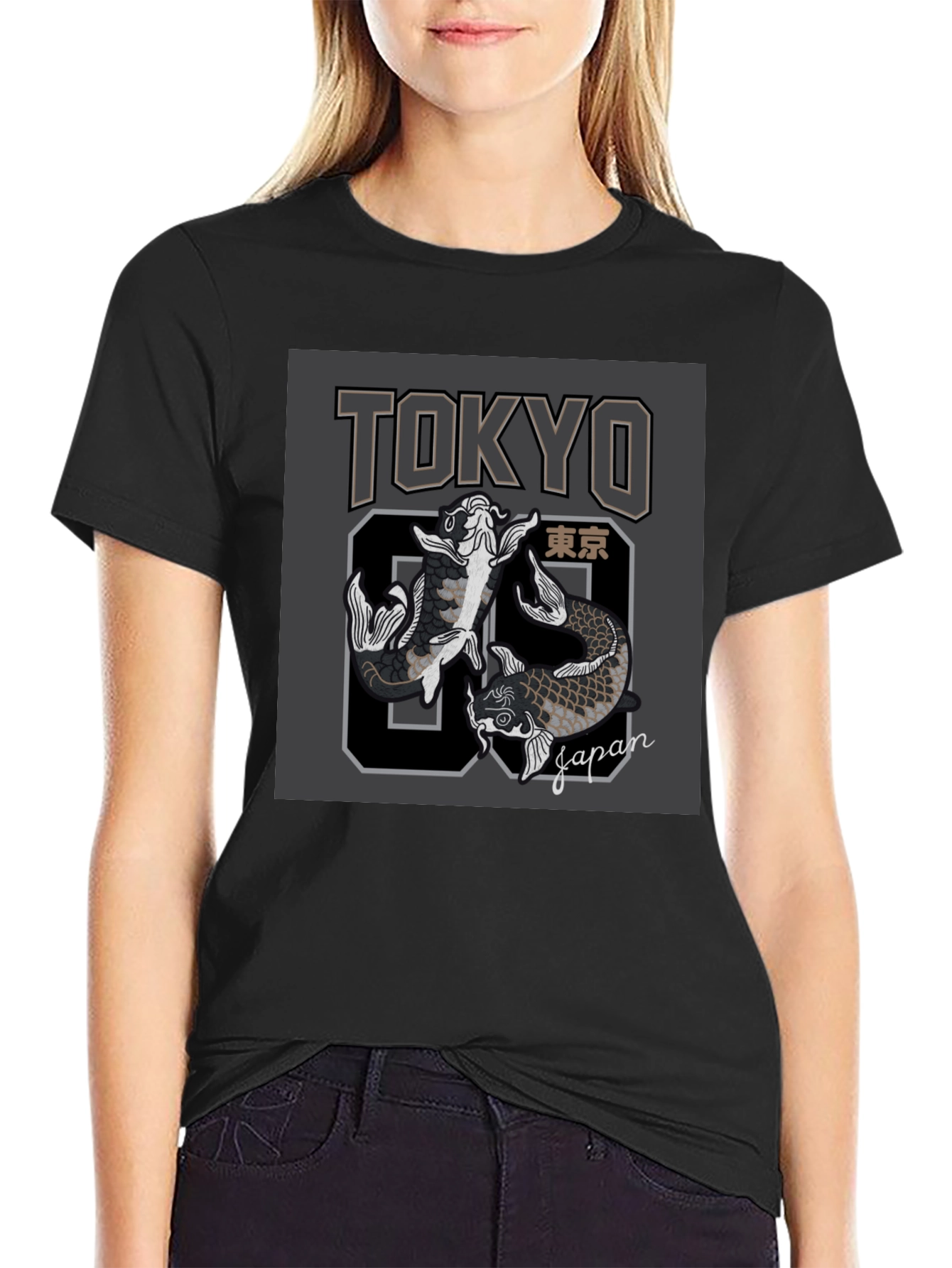 Tokyo Japan Koi Fish Graphic Tee